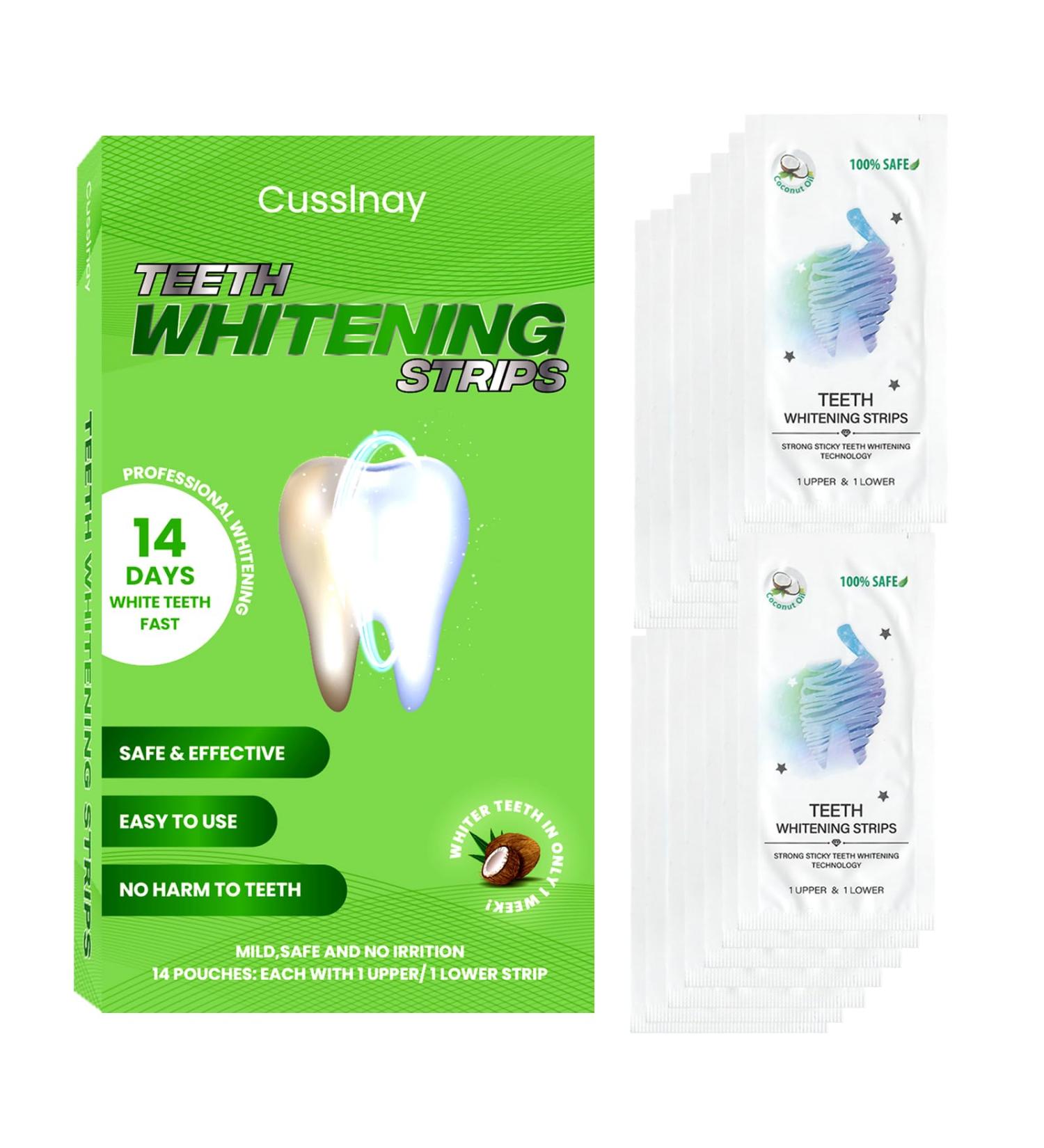 Teeth Whitening Strips for Sensitive Teeth - 28 Enamel-Safe Non-Slip Strips | 7 Days of Stain Removal | Dentist Formulated 6% HP | Coconut Flavor - Buy Online on GoSupps.com