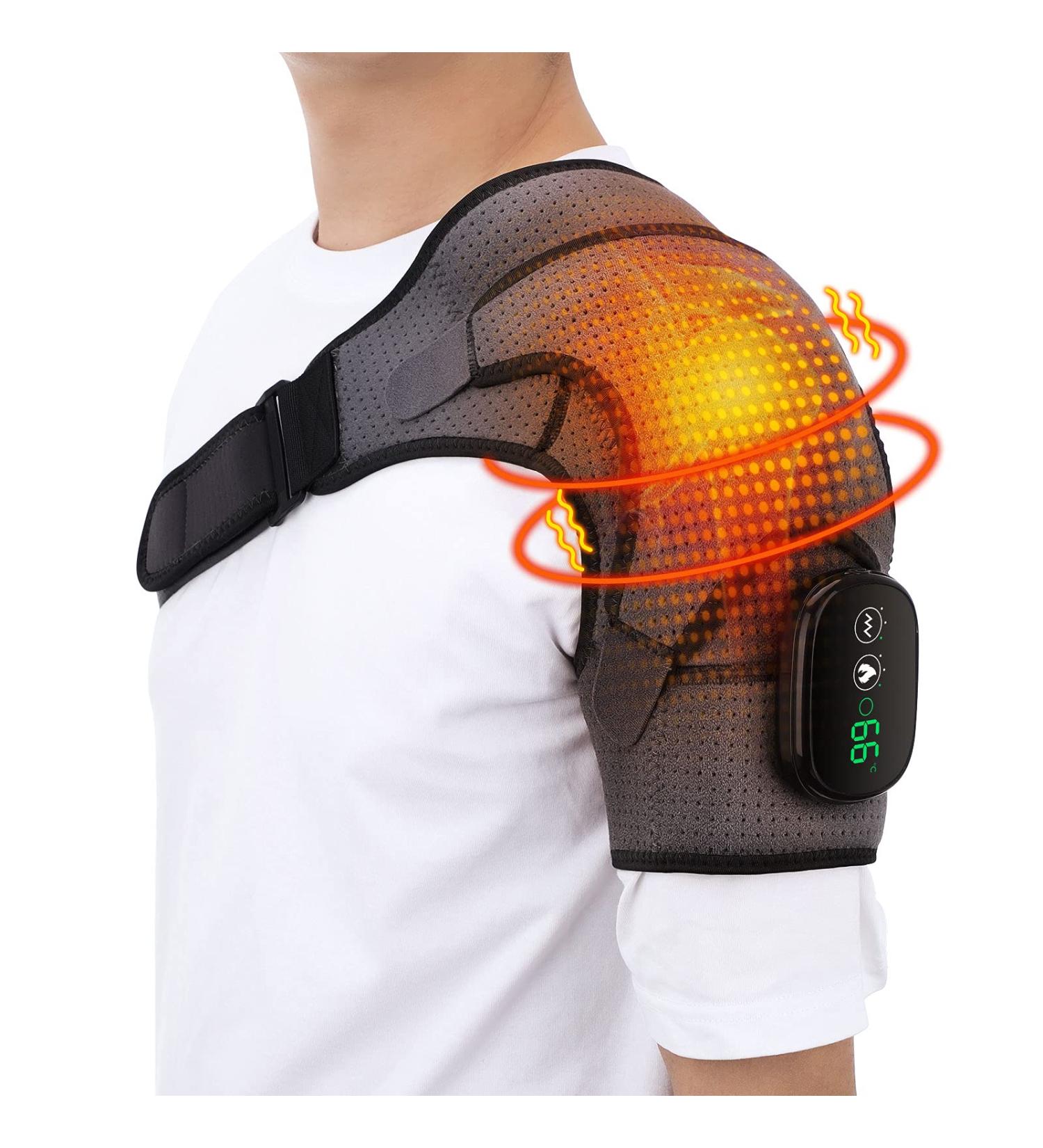 Heated Shoulder Wrap with Vibration | Electric Heating Pad Massager for Left/Right Shoulder | 3 Settings | LED Display - Buy Online on GoSupps.com