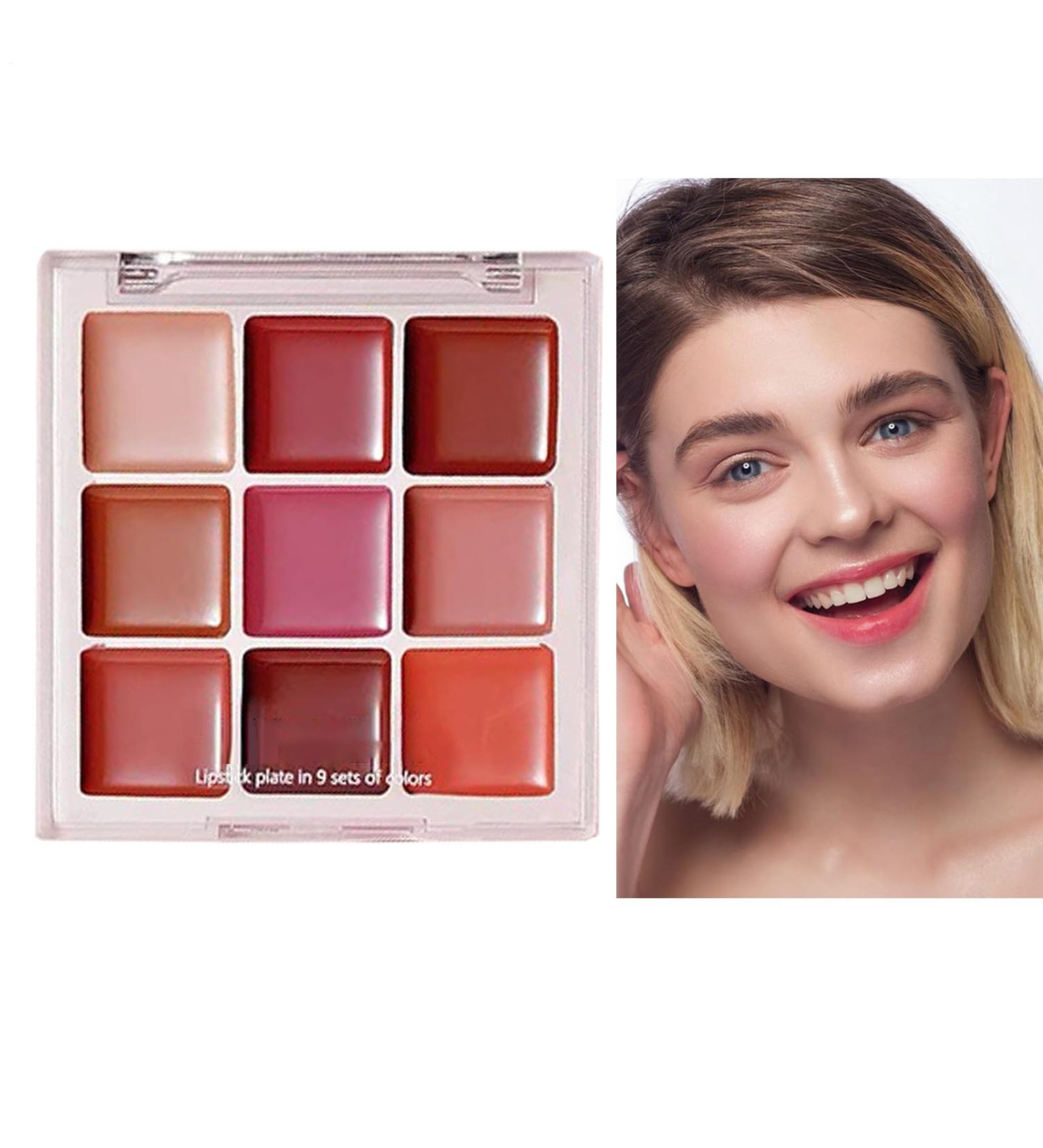  dzqad Lip Gloss Palette | 9 Shades of Lip Gloss for Women - Moisturizing Non-Stick Waterproof Long-Lasting for Special Occasions Evening Makeup for Girls - Buy Online on GoSupps.com
