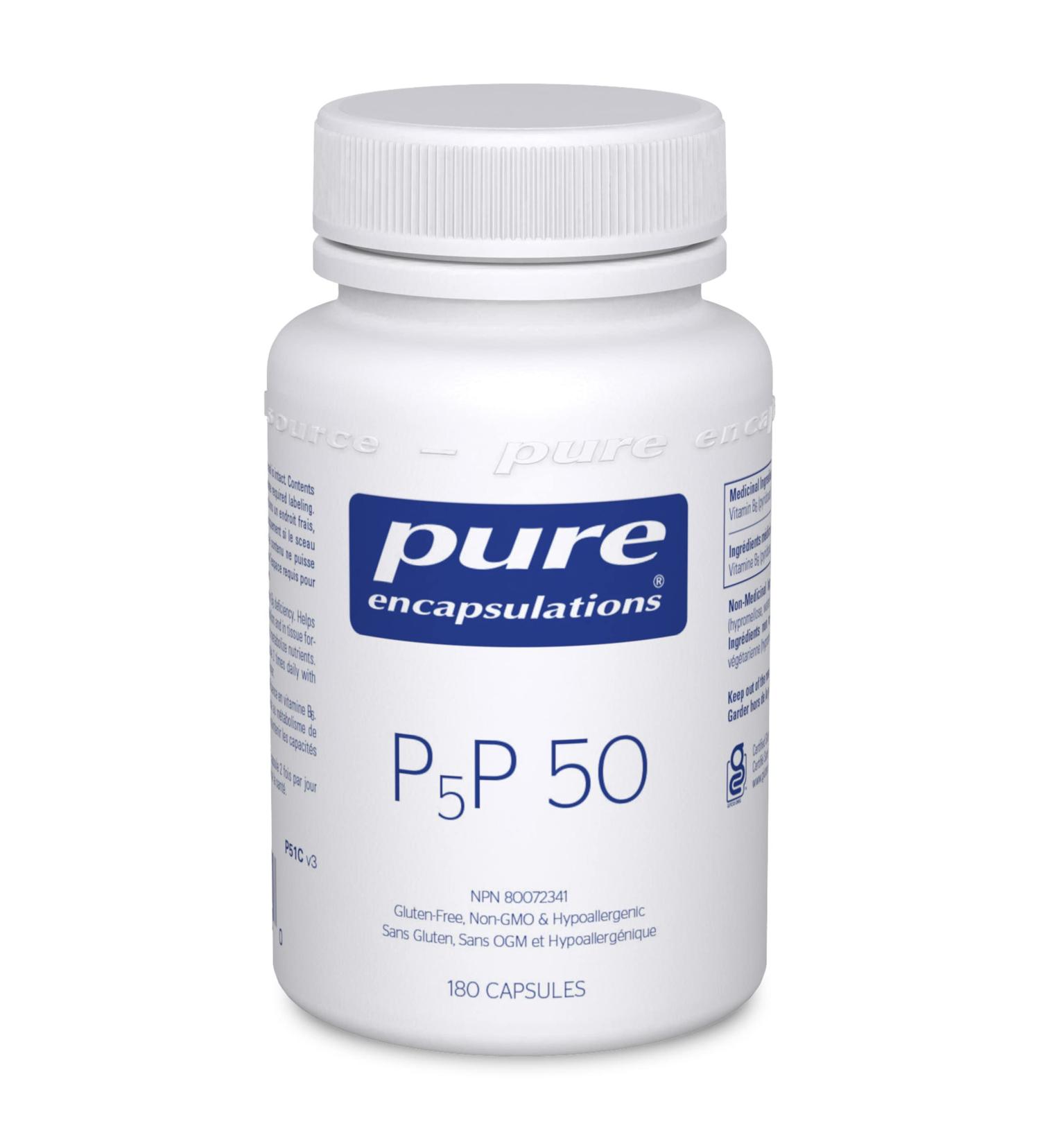 Pure Encapsulations P5P 50 - Active Vitamin B6 - Supports Energy Metabolism* - Gluten Free & Non-GMO - 180 Capsules - Buy Online on GoSupps.com