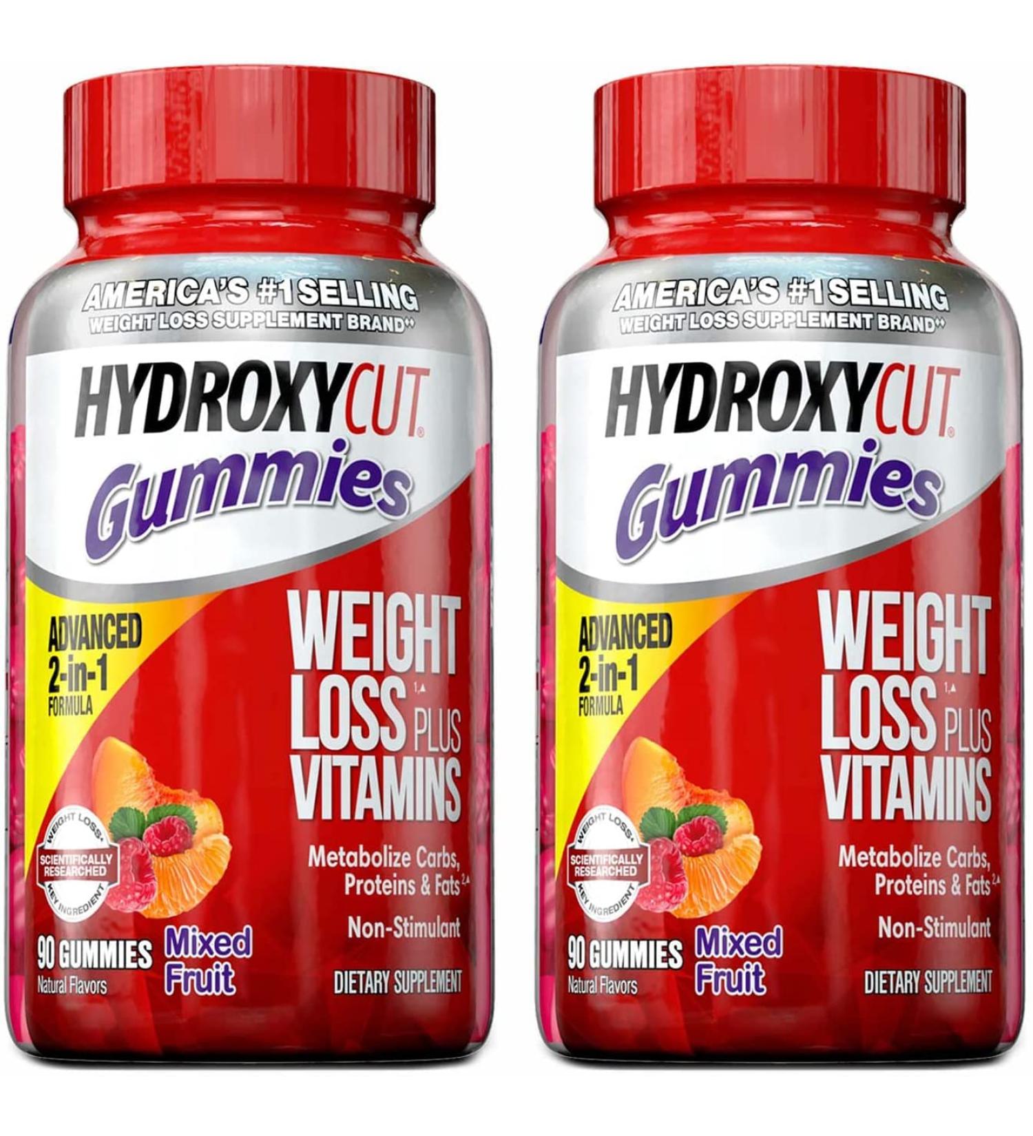 Hydroxycut Caffeine-Free Weight Loss Gummies for Women & Men - Metabolism Booster - 90 Count (Pack of 2) - Buy Online on GoSupps.com
