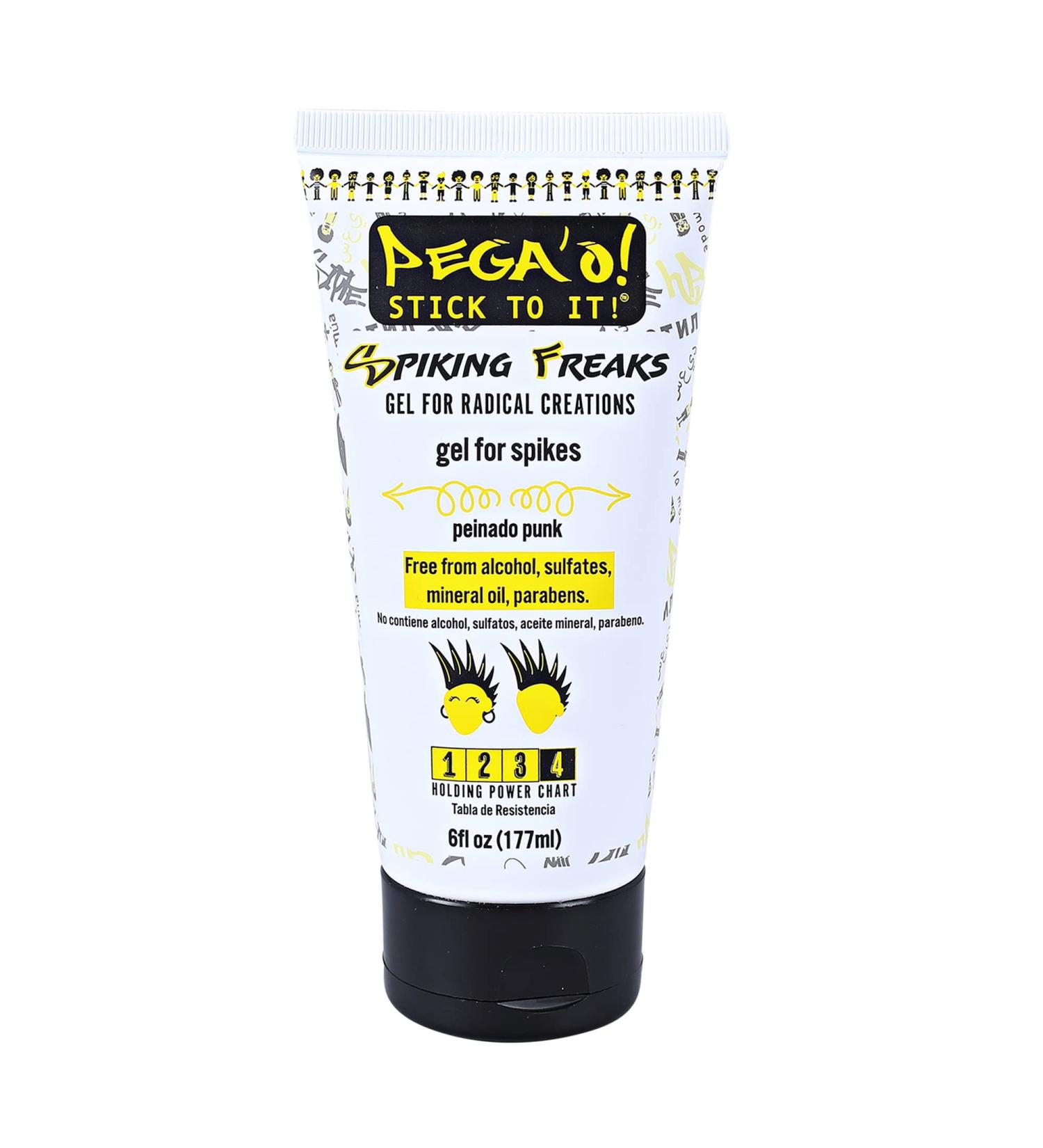PEGA O! Spiking Freaks Gel - Level 4 Hold Alcohol-Free 6oz - Perfect Hair Gel for All-Day Spikes - Buy Online on GoSupps.com