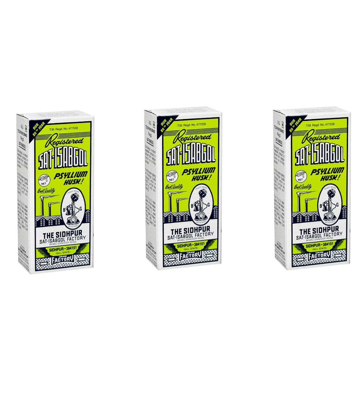 Sat-Isabgol (Psyllium Husk) 100g (Pack of 3) 10 Servings (Pack of 3) - Buy Online on GoSupps.com
