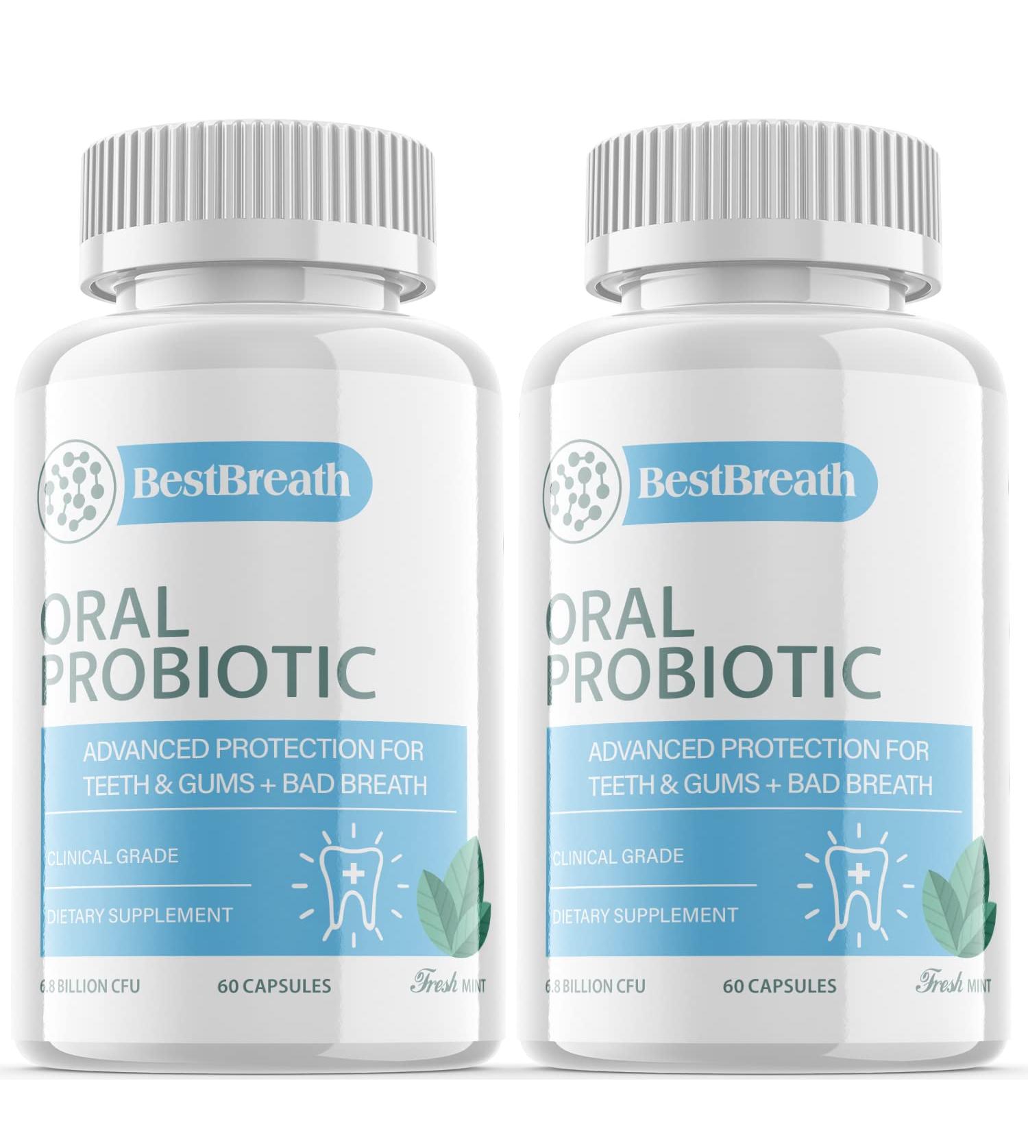 Advanced Oral Probiotic for Teeth & Gums - Best Breath Supplement for Healthy Oral Hygiene (2 Pack) - Buy Online on GoSupps.com