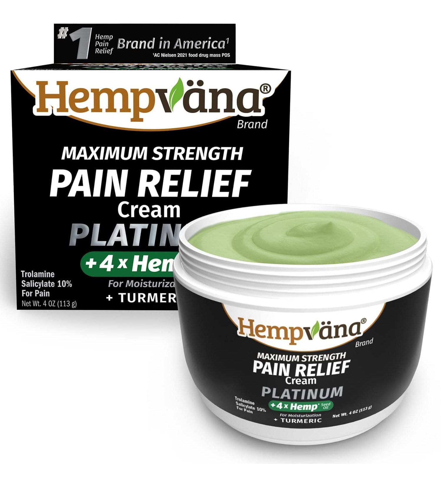 Hempvana Platinum Pain Cream 4oz - Fast Relief for Inflammation, Muscle & Arthritis - Buy Online on GoSupps.com