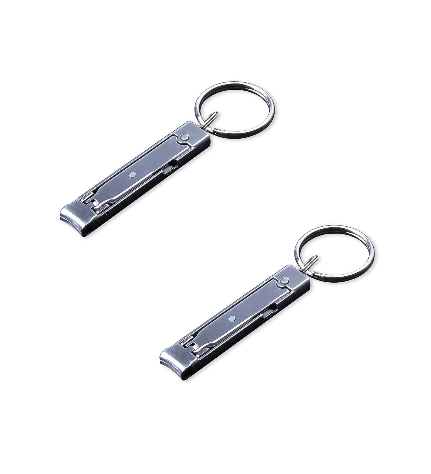Buy Munkees Mini Nail Clippers - Stainless Steel Keyring Nail Tweezers - Silver 2500 Double Pack - International Shipping Available - Buy Online on GoSupps.com