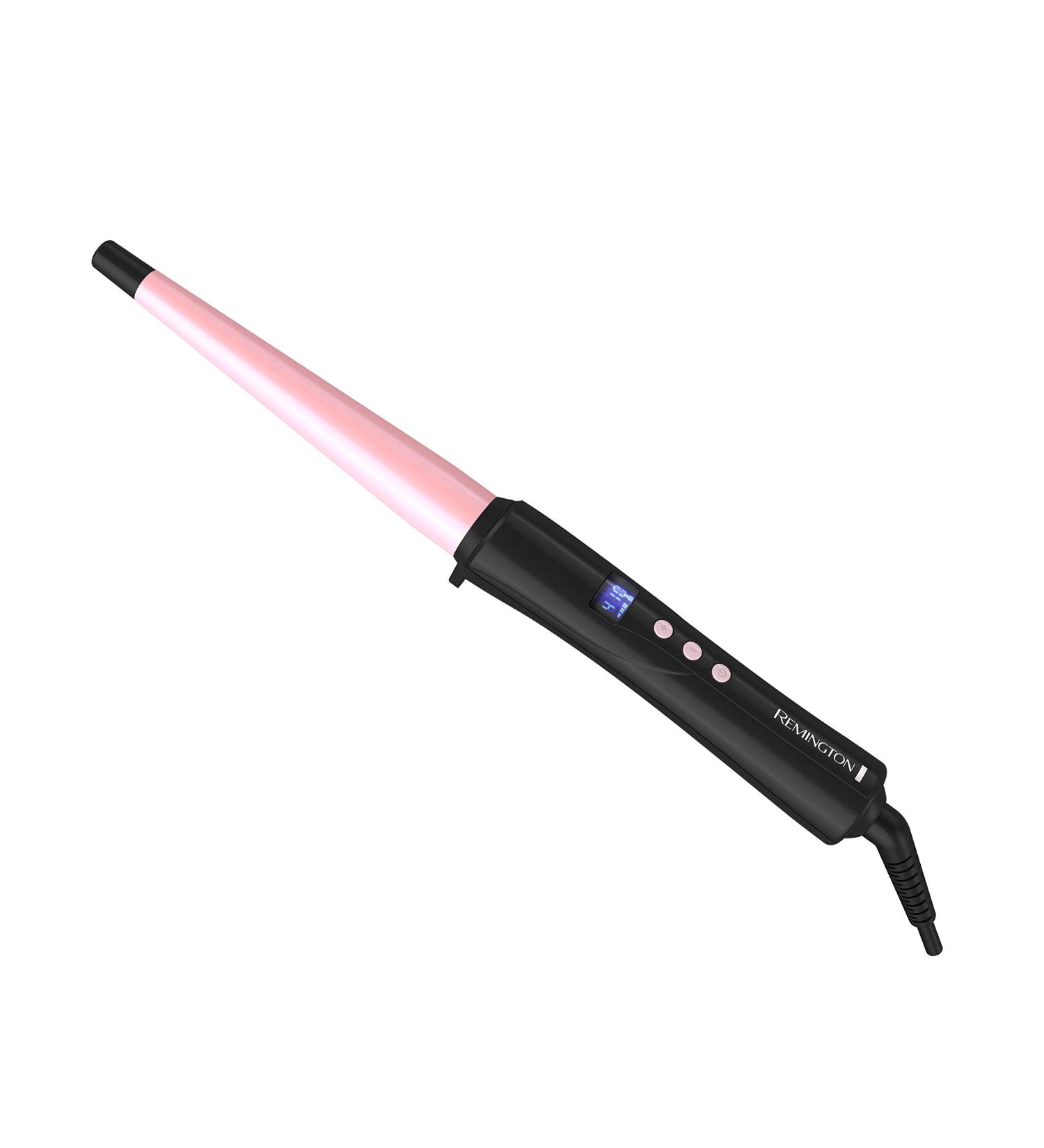 REMINGTON Pro Pearl Ceramic Conical Curling Wand | Digital Controls | 10 Heat Settings | Black/Pink | CI95AC4 | 0.5-1 Inch - Buy Online on GoSupps.com