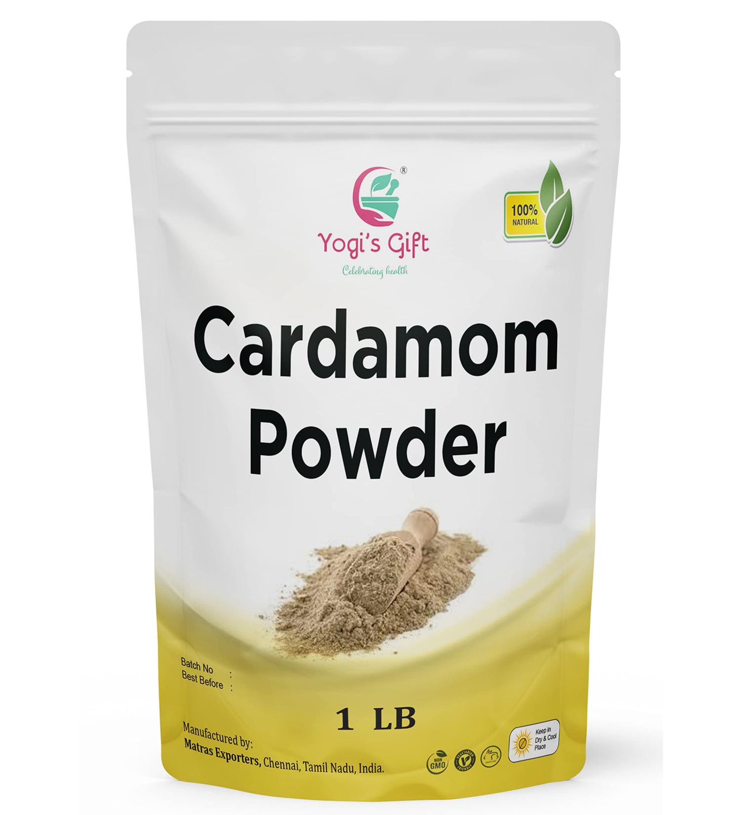 Ground Cardamom Powder 1 LB - Adds Flavour to Baked Goods, Coffee, Tea & Curries | Fresh Aromatic Cardamom - Elaichi, Cardamon | Yogi's Gift 1 Pound - Buy Online on GoSupps.com