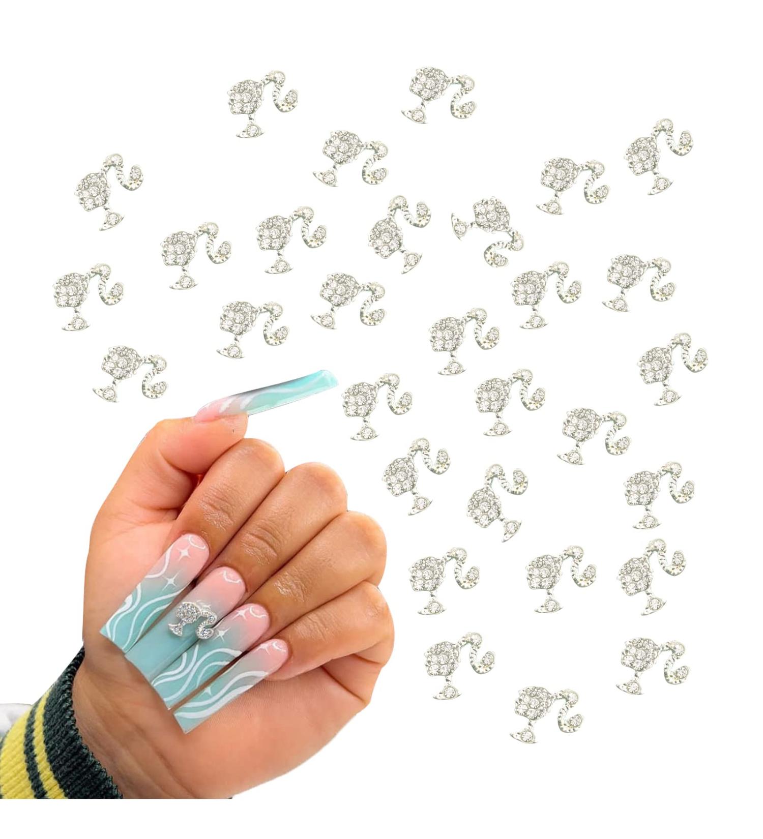 30 PCS 3D Head Nail Charms - Kawaii Metal Decorations for Acrylic Nails (Silver) - Buy Online on GoSupps.com