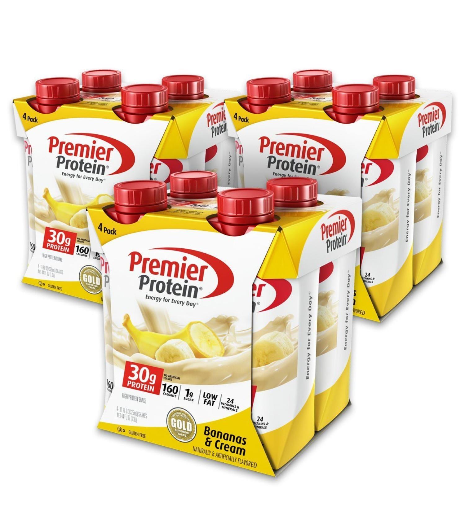 Premier Protein zAZbIc 30g Protein Shake 11 fl oz Bottle Banana 12 Count (3 Pack)