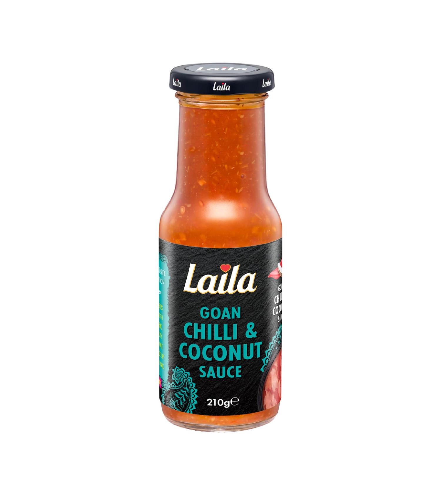 Laila Goan Chilli & Coconut Sauce 6x210g - Buy Online on GoSupps.com