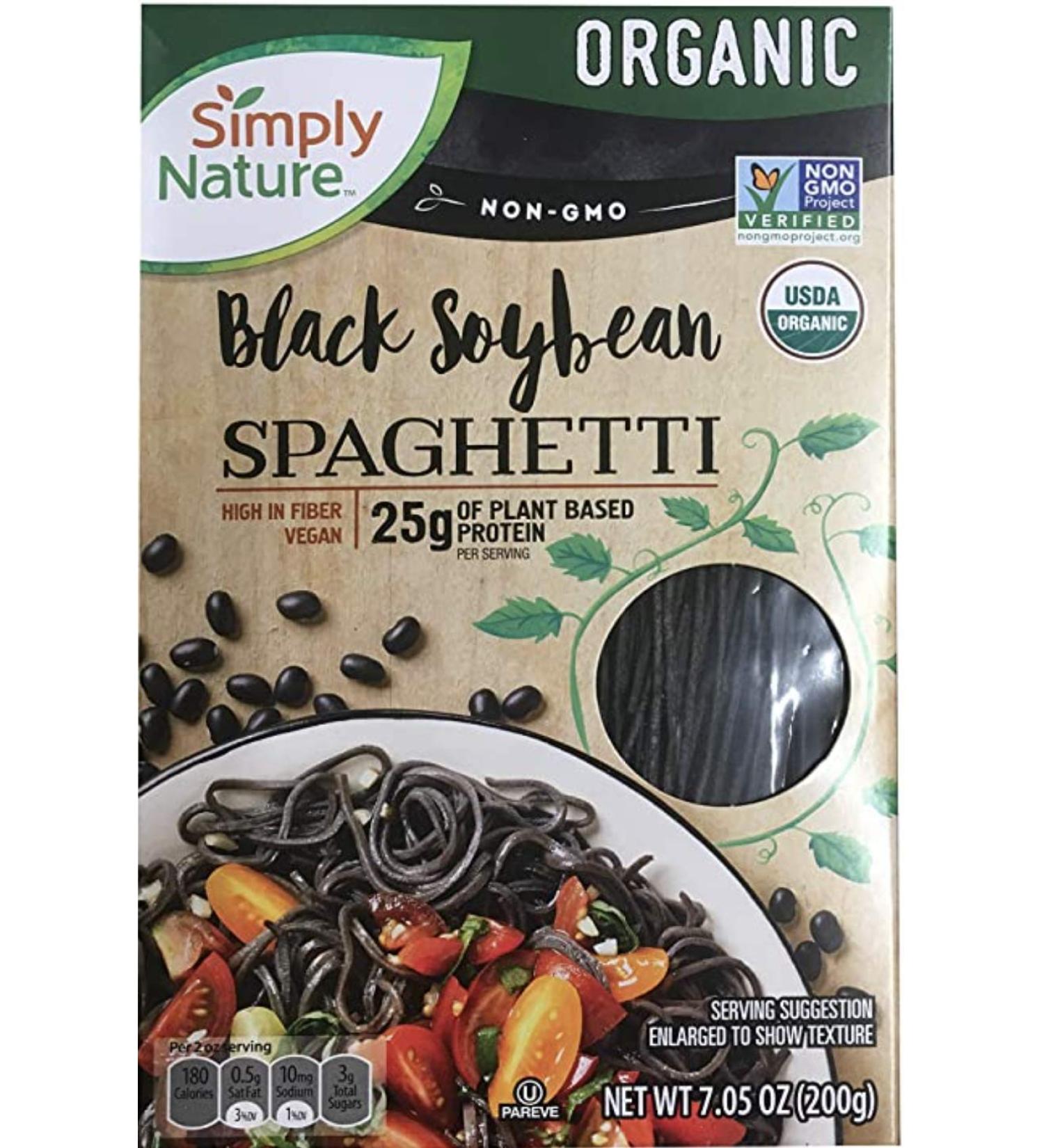 Simply Nature Organic Black Soybean Spaghetti Gluten Free Vegan, Pack of 2 Organic Black Soybean 7.05 Ounce (Pack of 2)