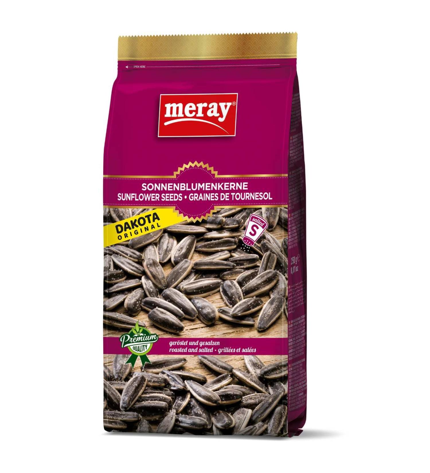 SUNFLOWER SEEDS Dakota roasted & salted with shell from Meray 2x250g