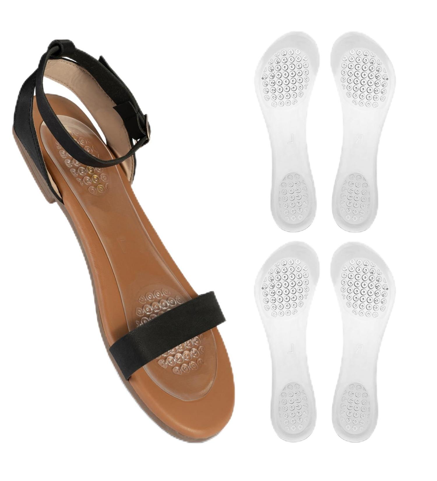 2 Pairs Gel High Heel Inserts for Women - Adhesive Cushioning Insoles for Sandals & Dress Shoes - 3/4 Length Invisible Non-Slip Insoles (Size 5-7.5 - Buy Online on GoSupps.com