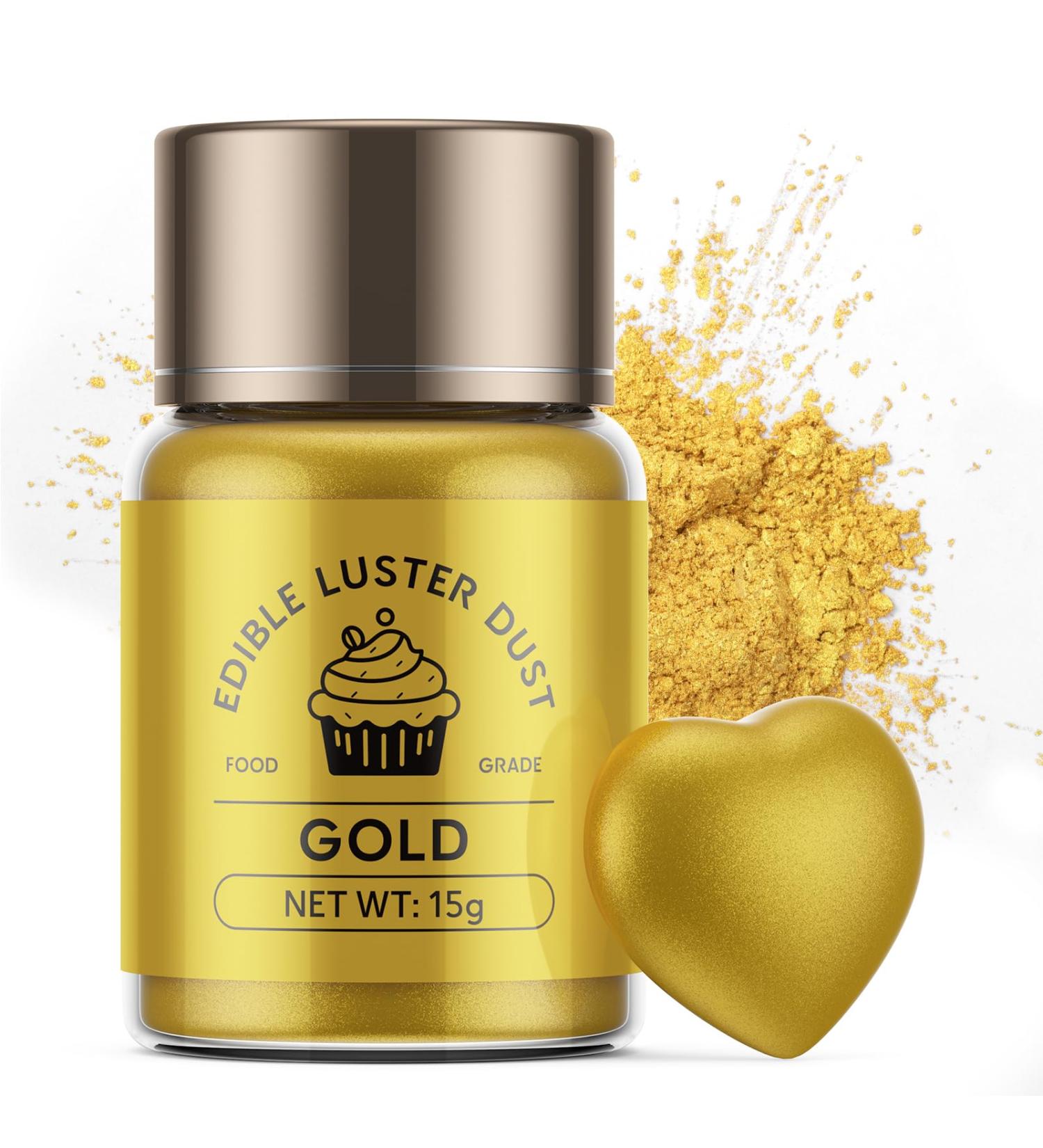 WWTop Gold Edible Glitter - 15g Tasteless Powder for Drinks Chocolate Easter Cakes Fondant & Cupcakes | International Shipping - Buy Online on GoSupps.com