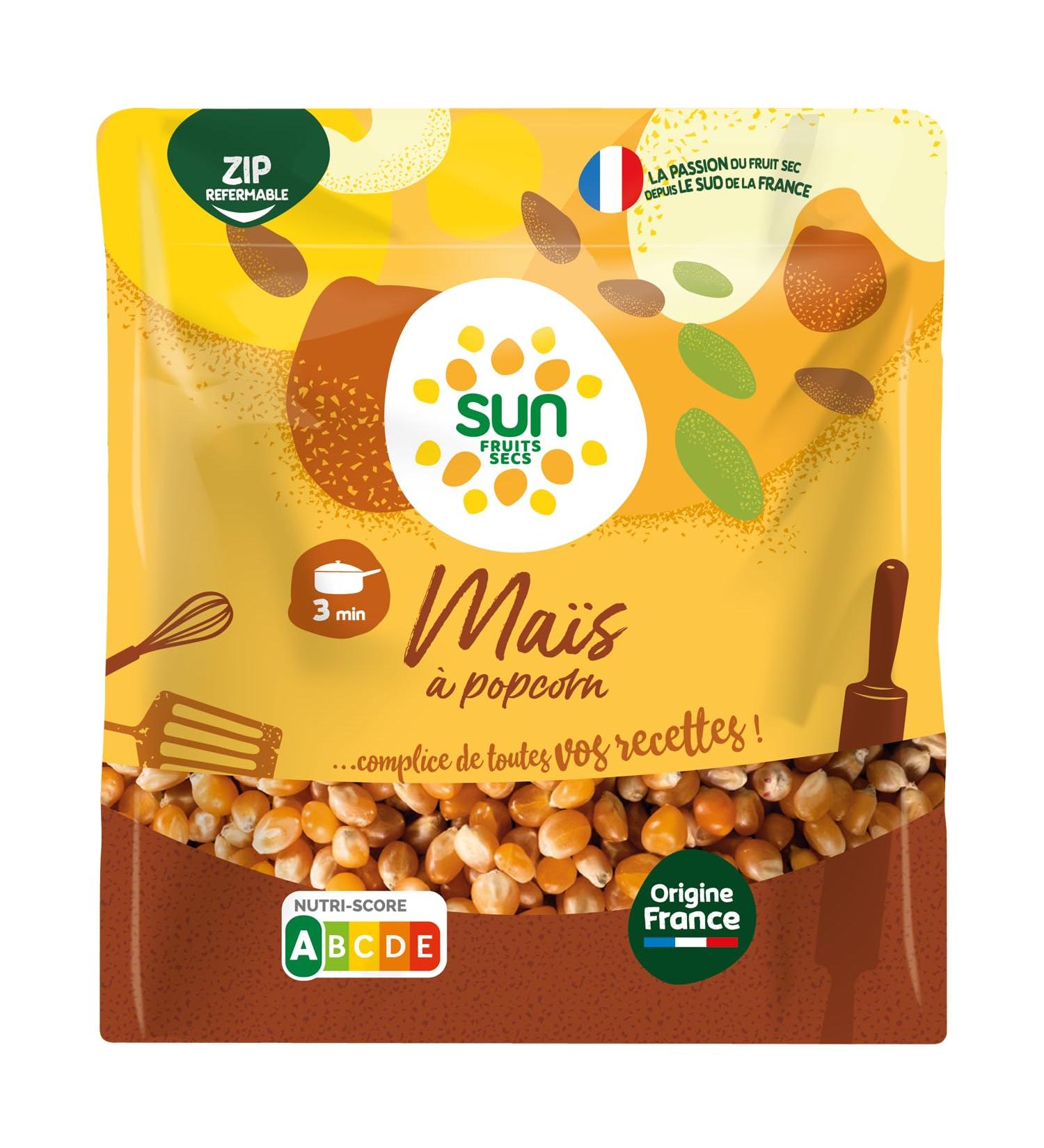 SUN - Popcorn 250g - Corn for Pop Corn - Corn Grains for Cooking Stove, Pan, Microwave & Popcorn Machine - Salt or Sweeten -