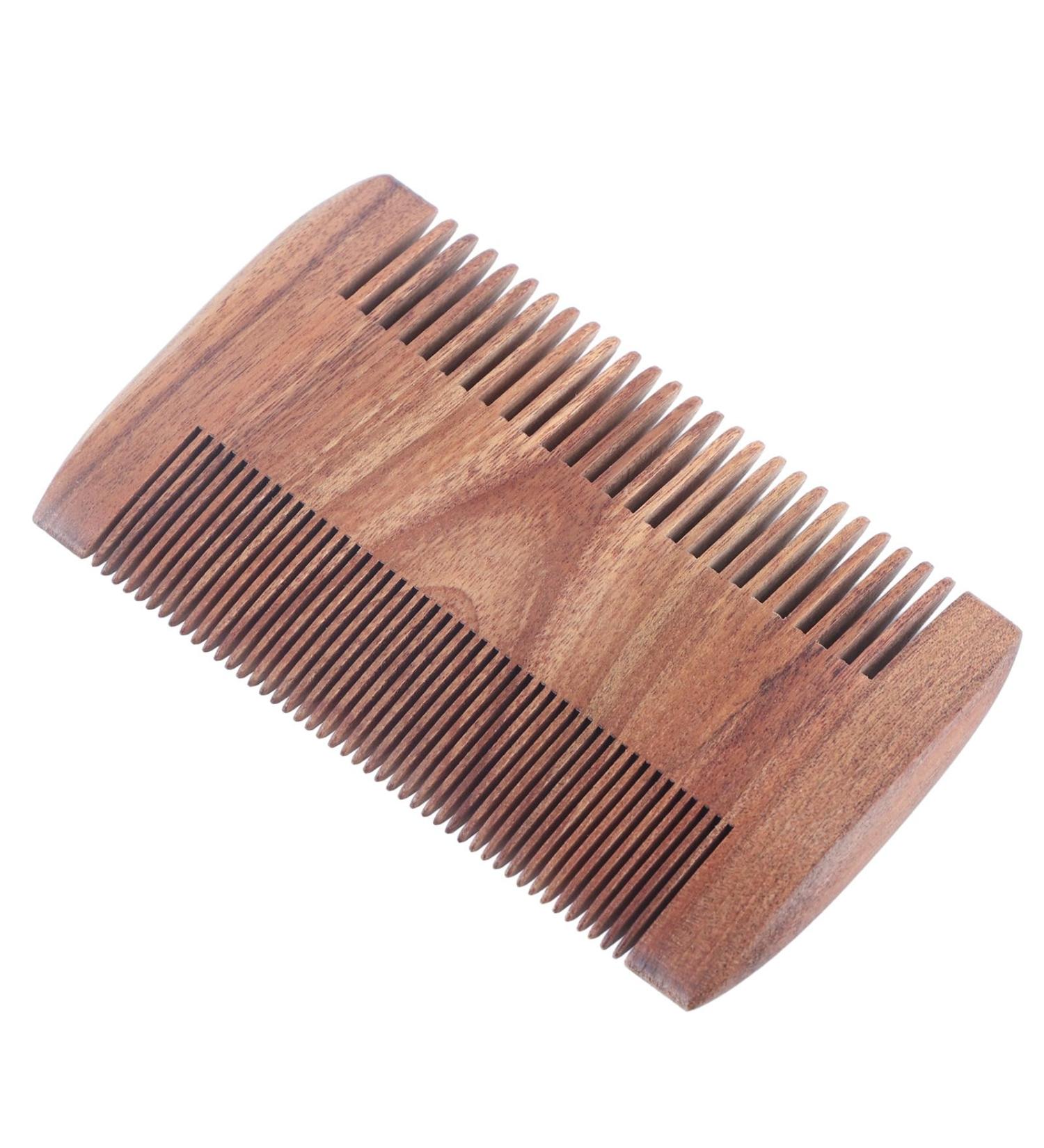 Buy Wooden Beard Comb - Elegant Fine Teeth Grooming Tool for Men | Lice Removal & Professional Quality - Buy Online on GoSupps.com