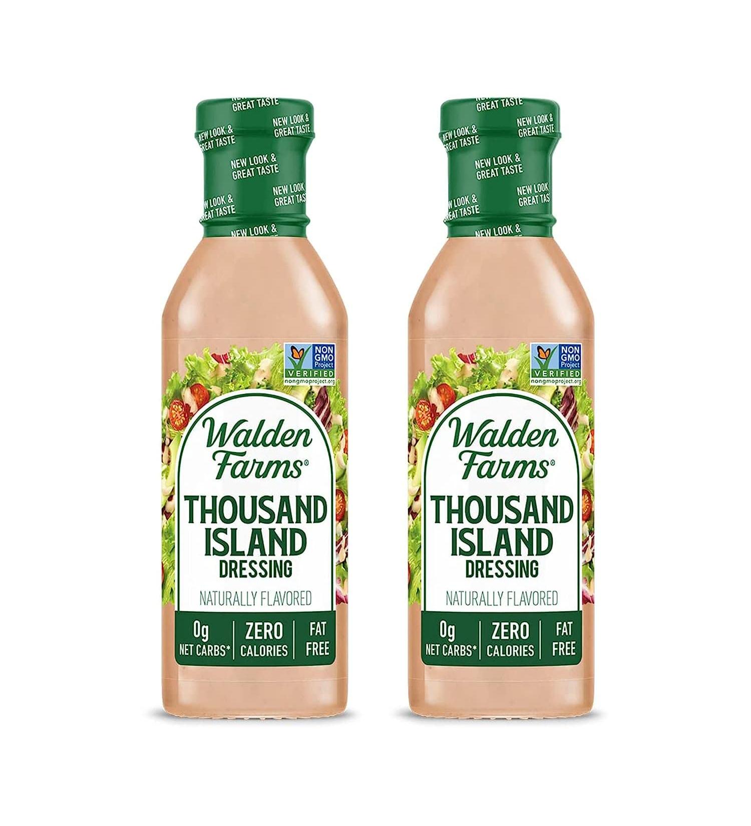 Walden Farms Thousand Island Dressing 12 oz. Bottle - Fresh & Delicious Non-GMO, Sugar-Free, 0g Net Carbs - Smooth & Creamy Salad Topping - 2 Pack - Buy Online on GoSupps.com