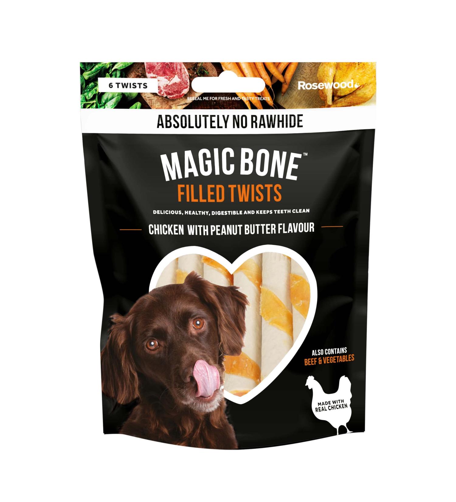Rosewood Magic Bone Twists 6PC/195G Per Pack 12 Packs Included 12 x 195g Packs Magic Bone regular - Buy Online on GoSupps.com
