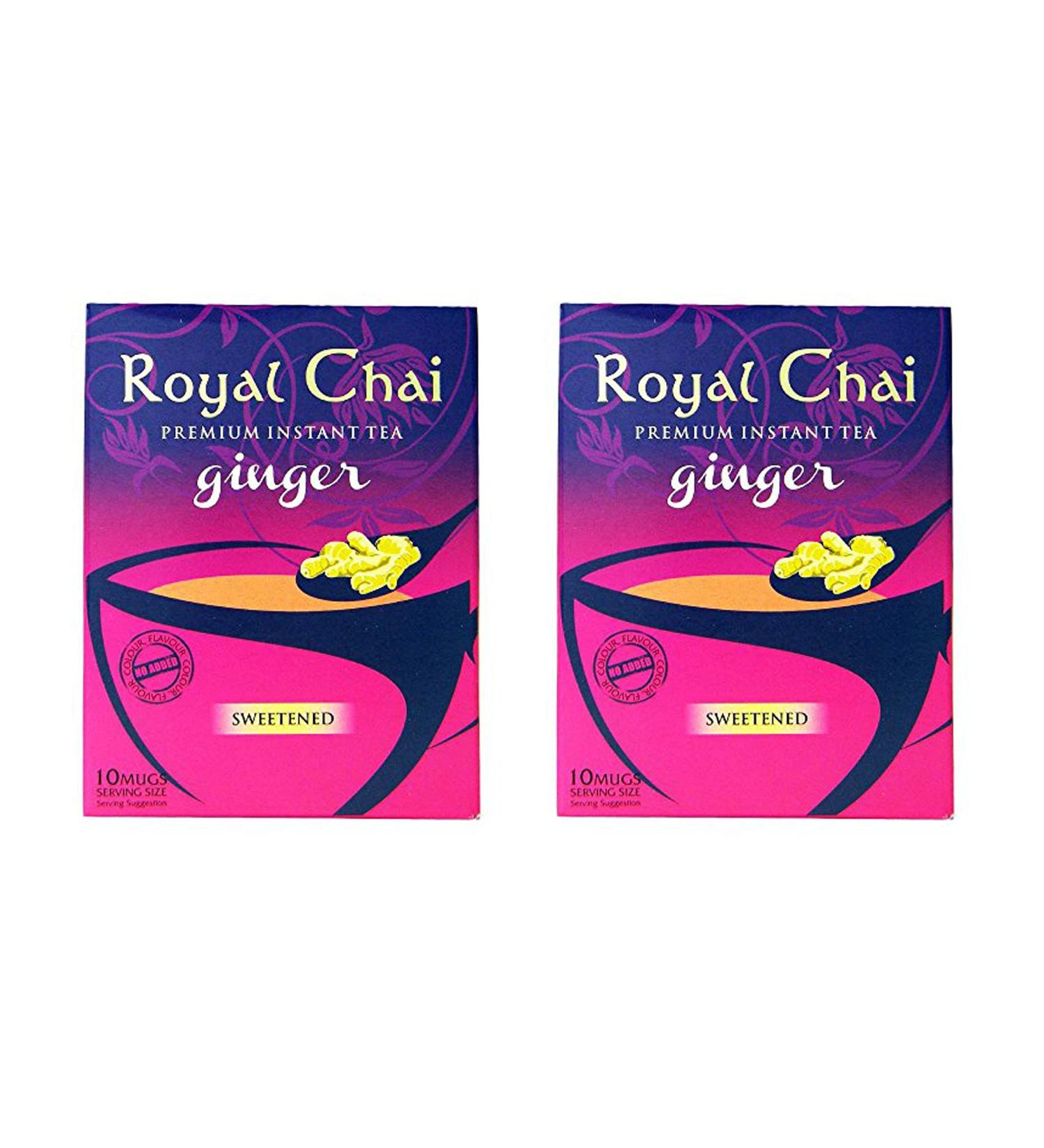 Royal Chai - Premium Instant Tea - Ginger (sweetened) 220g x 2 - Buy Online on GoSupps.com