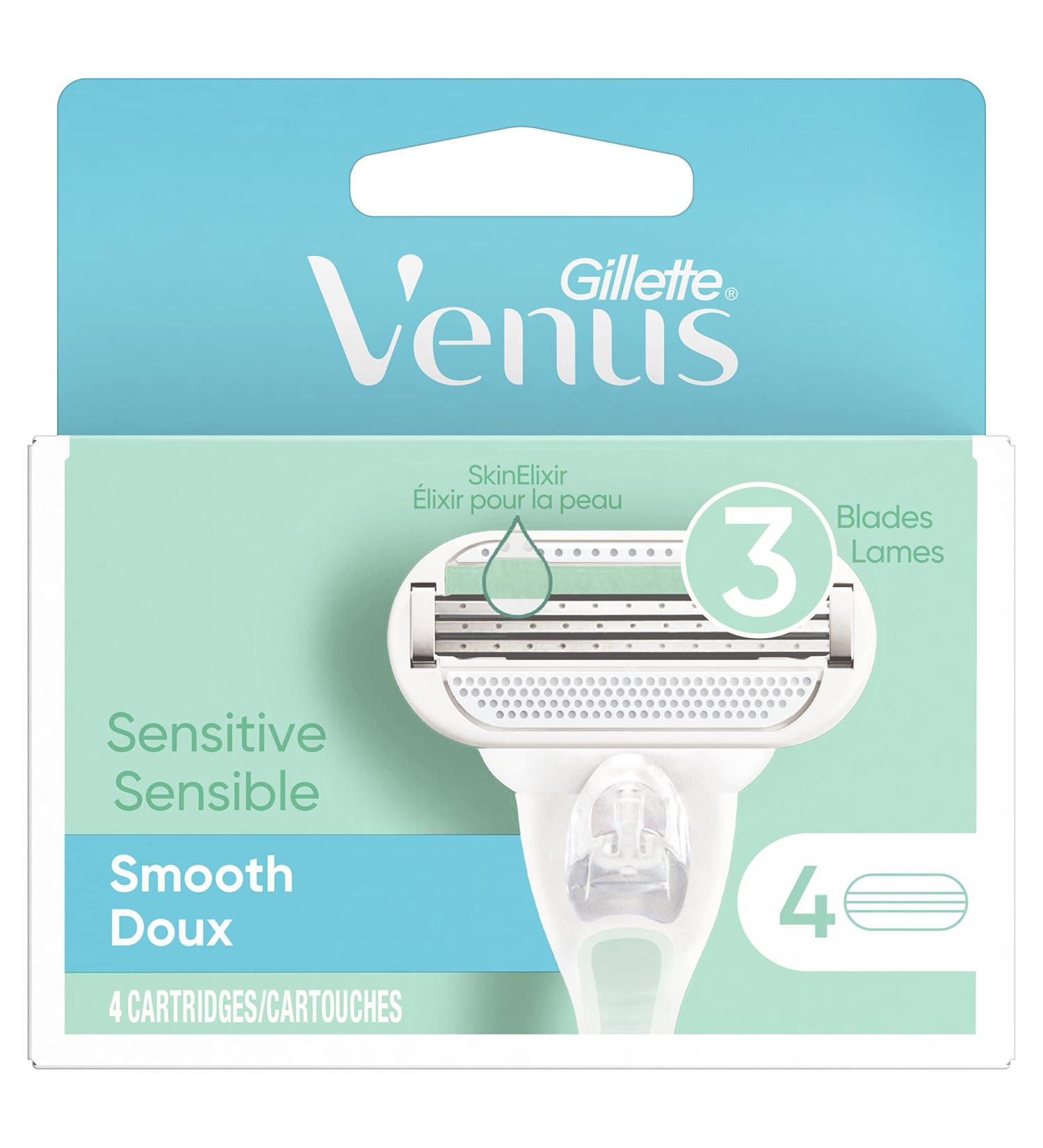 Gillette Venus Smooth Sensitive Cartridges - 4 Count - Buy Online on GoSupps.com