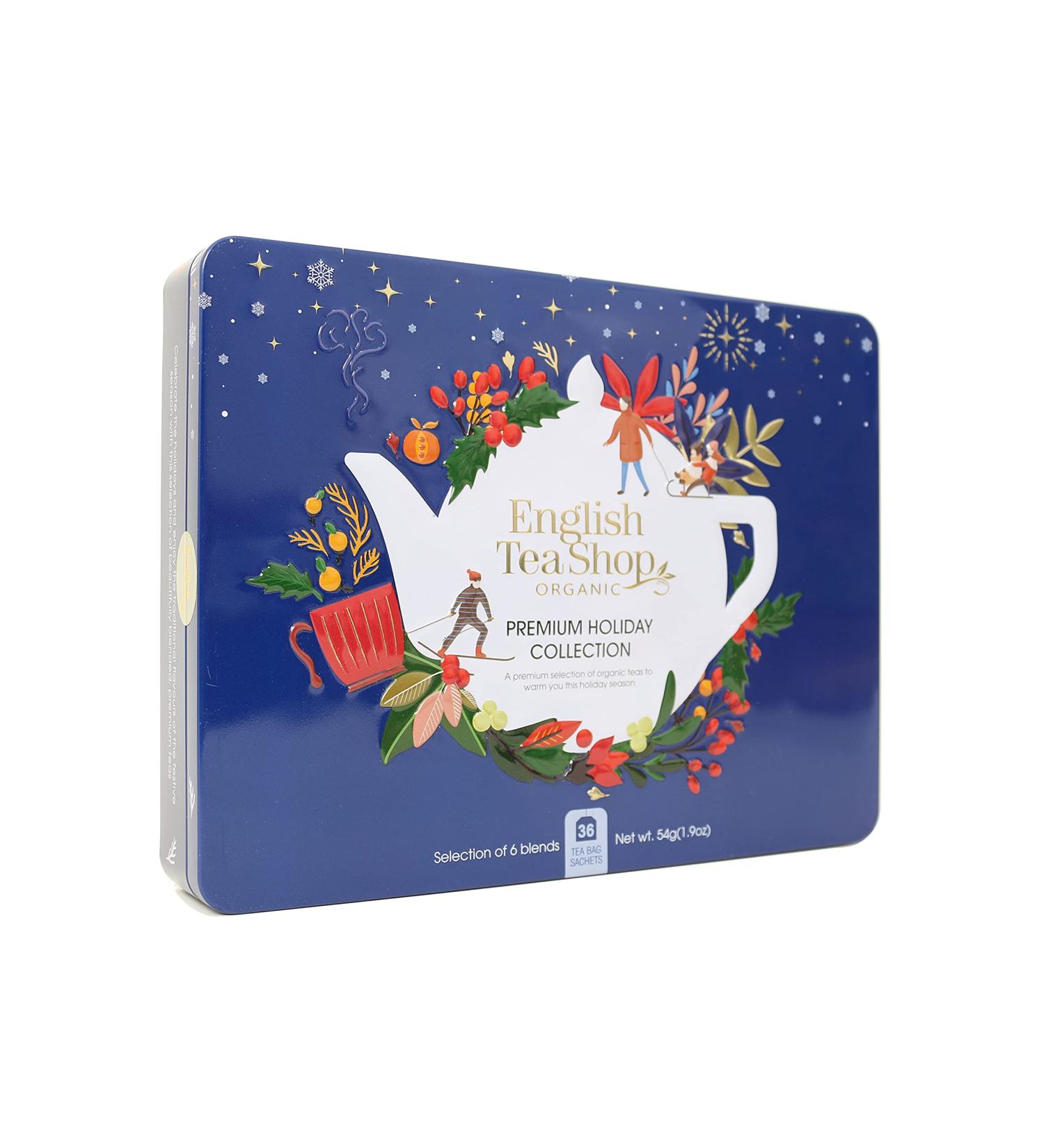 English Tea Shop Organic Premium Holiday Collection North Star Blue Gift Tin 36 Tea Bag Sachets - 6 Different Flavours - Buy Online on GoSupps.com