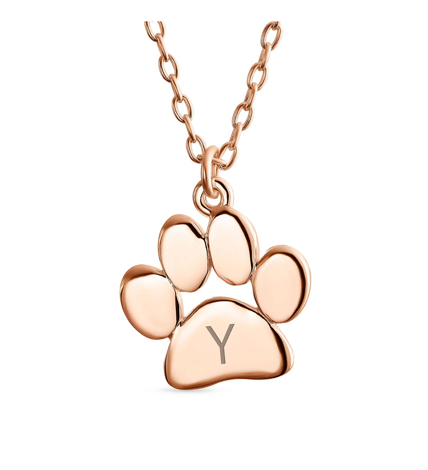 Personalized A-Z Pet Paw Pod Necklace | Sterling Silver & Gold Animal Jewelry for Women & Teens - Buy Online on GoSupps.com