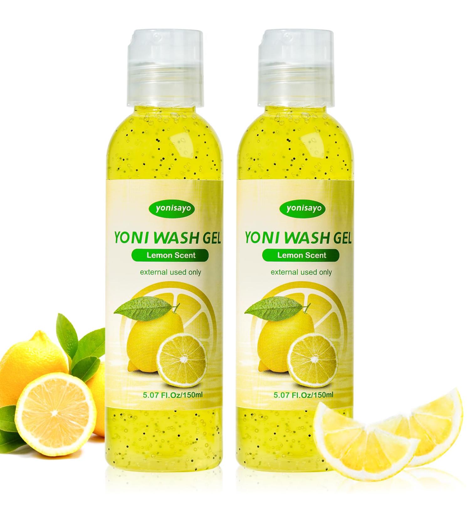 Yoni Wash Set of 2 | Organic pH Balanced Feminine Wash for Women | Intimate Deodorant & Odor Removal - Lemon Scent - Buy Online on GoSupps.com