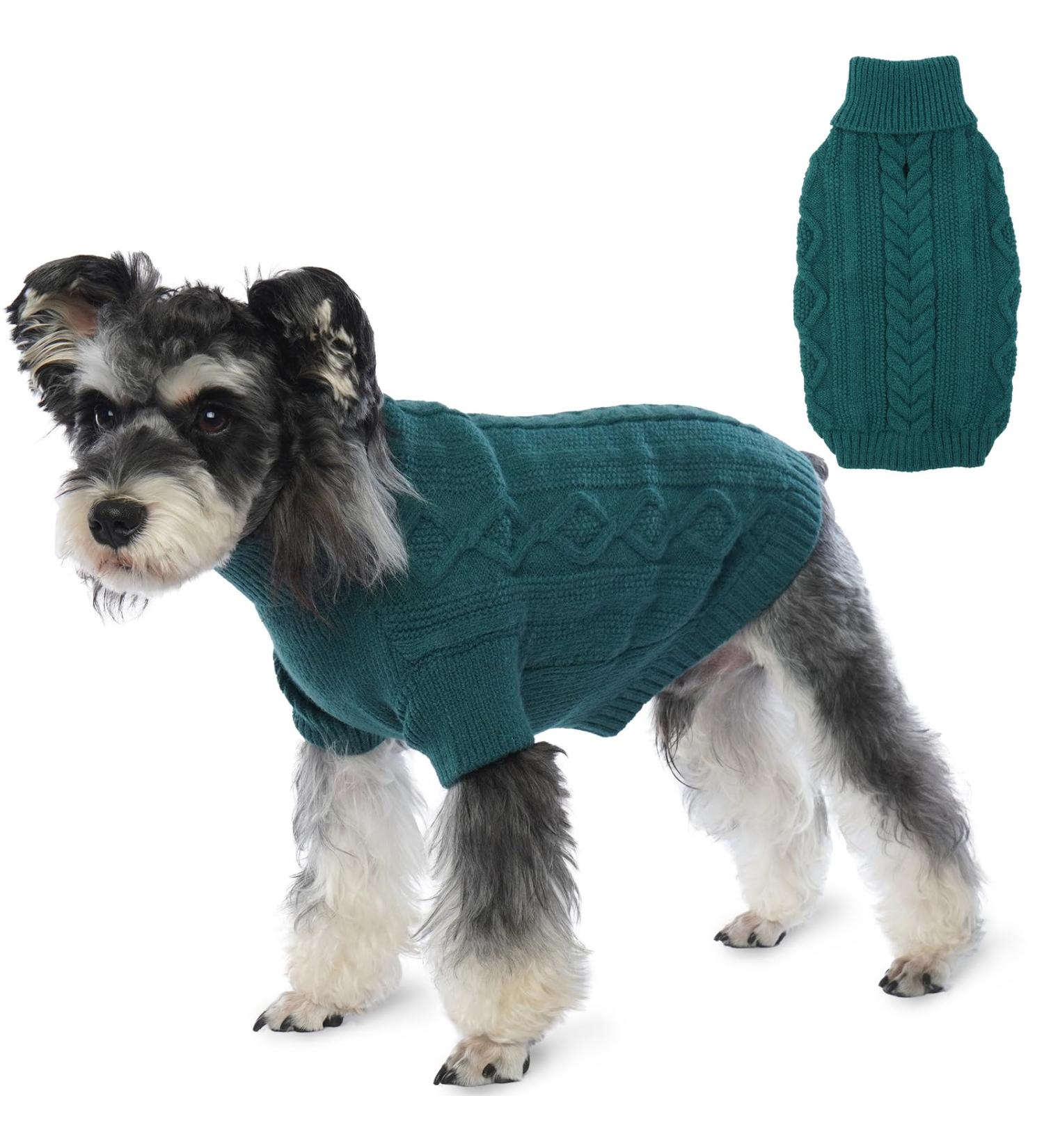 Shop Hjumarayan Peacock Green Dog Sweater - Elegant & Warm Sweater for Medium-Sized Dogs | Perfect Fit for French Bulldogs | Leash Hole | XXL Size - Buy Online on GoSupps.com