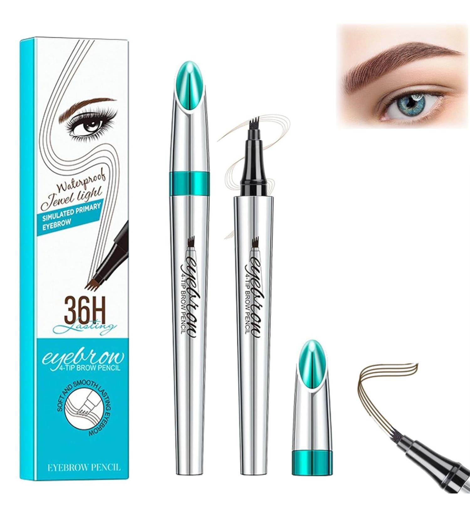 Blapee Eyebrow Pencil Atikisoi Eyebrow Pencil Eyebrow Microblading Pen 3D Waterproof Microblading Eyebrow Pen with 4 Tip Brow Pencil Long-Lasting Fills Brow Makeup (Red Brown) - Buy Online on GoSupps.com