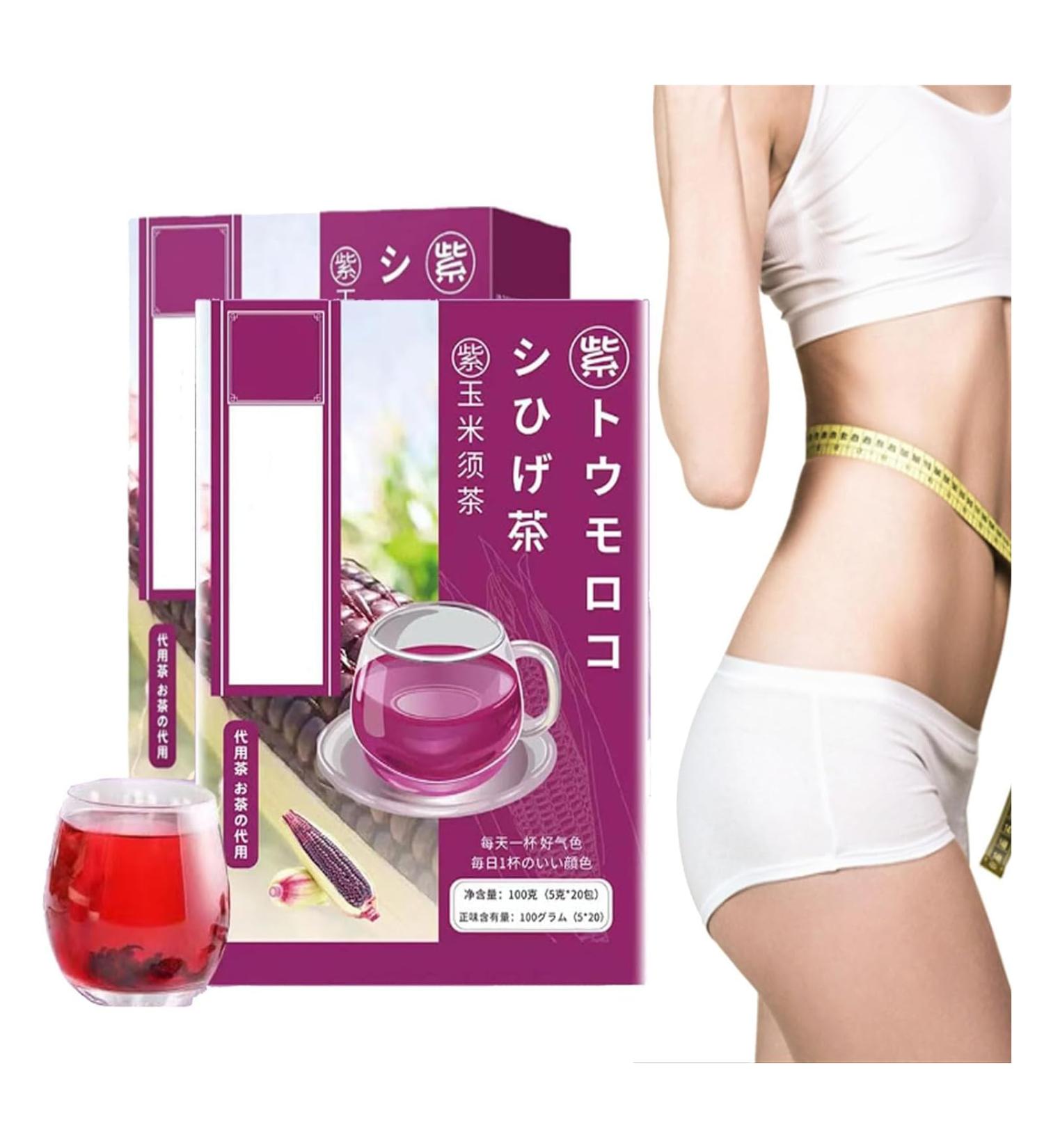 Corn Husk Tea Bags 100% Organic Purple Corn Husk Tea Highly Popular In Japan Detoxifying and Nourishing Purple Corn Husk Tea Body Shaping Healthy Life Daily Style (2BOX) - Buy Online on GoSupps.com