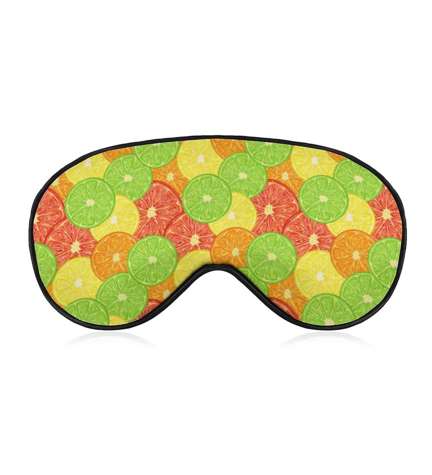 Citrus Slice of Lime Orange Sleep Mask for Women - Adjustable Eye Shades with Elastic Strap | Comfortable Sleep & Travel Accessory - Buy Online on GoSupps.com
