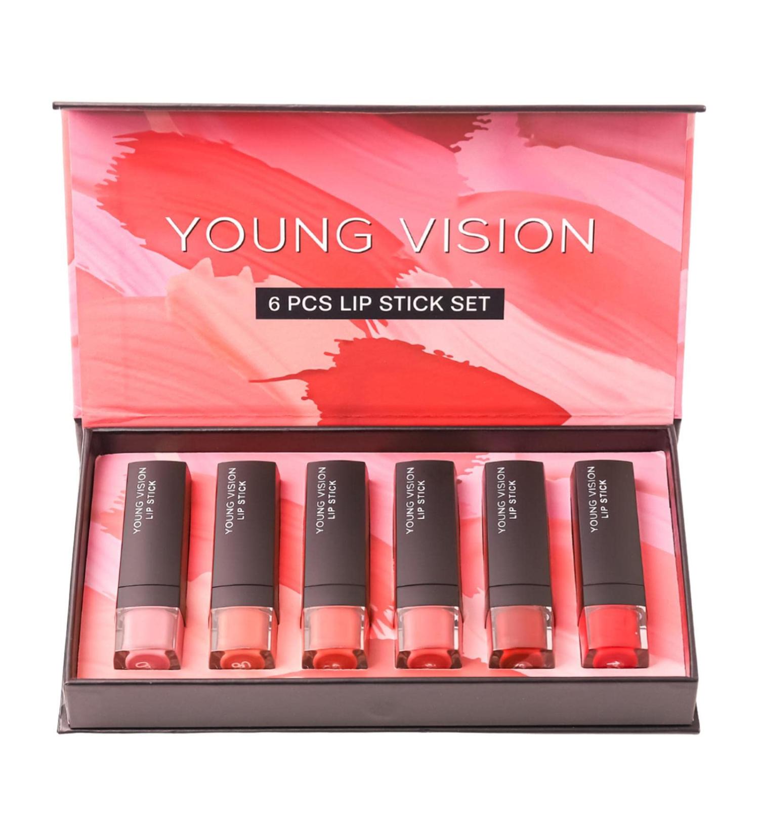 Yiida 6-Part Matte Velvet Lipstick Set | Nude Lipsticks + Lip Plumper Gloss | Waterproof Makeup Gift Set - Buy Online on GoSupps.com