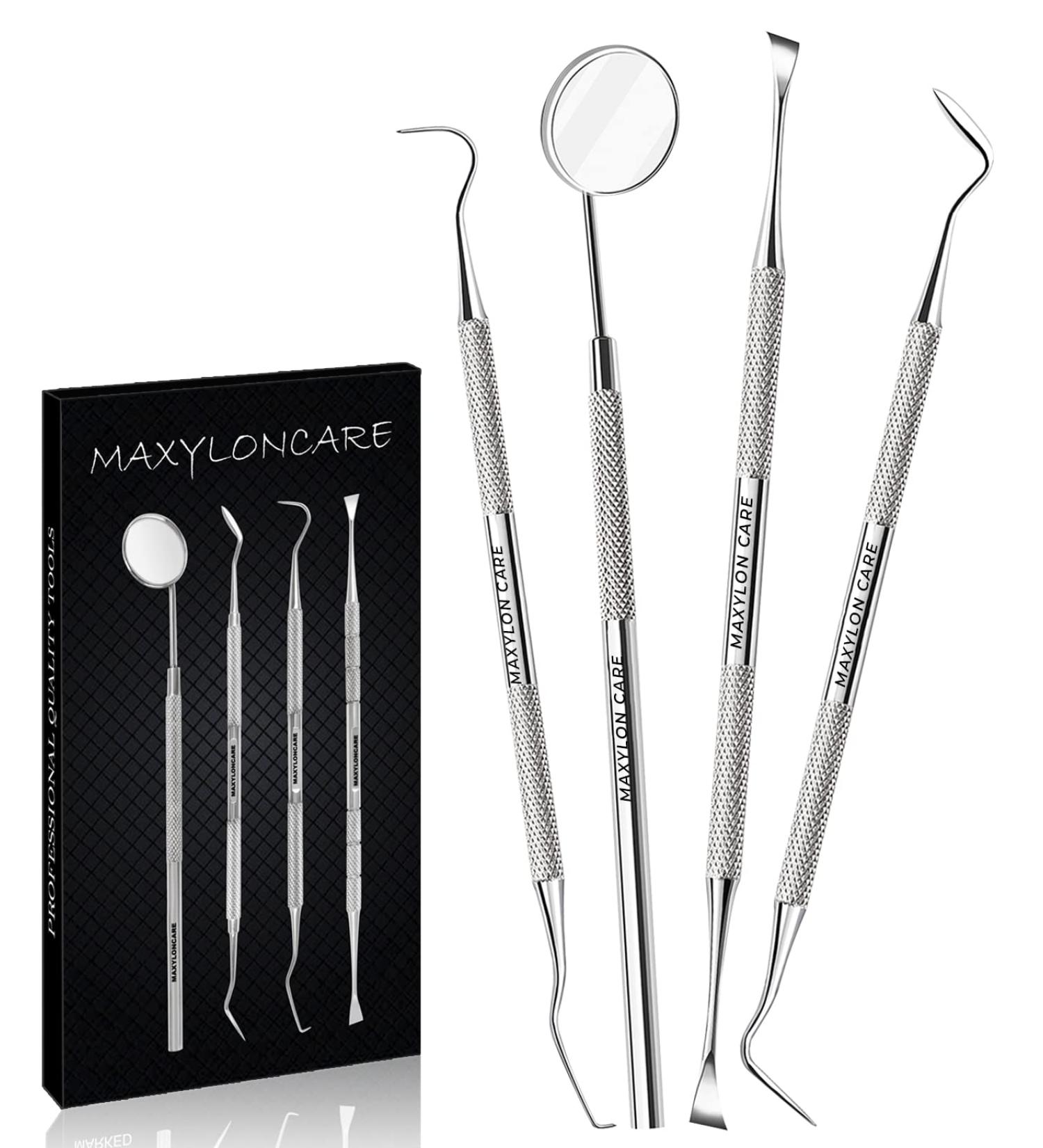 Dental Pick Set - Stainless Steel Teeth Cleaning Tools for Oral Care & Whitening - Buy Online on GoSupps.com