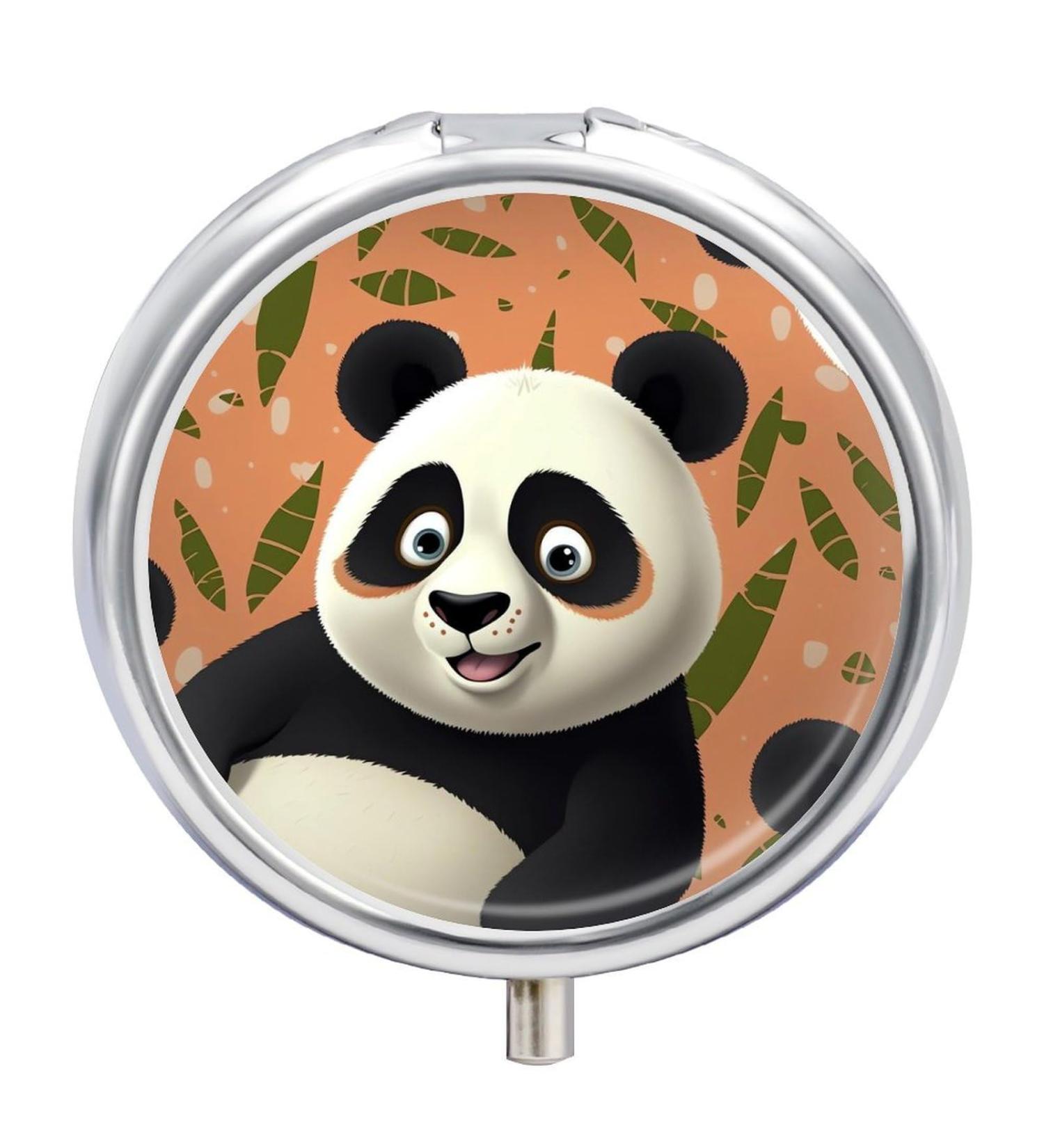 Portable Panda Pill Box - 3 Compartment Travel Pill Organizer for Purse & Pocket - Small Medicine Case - Buy Online on GoSupps.com