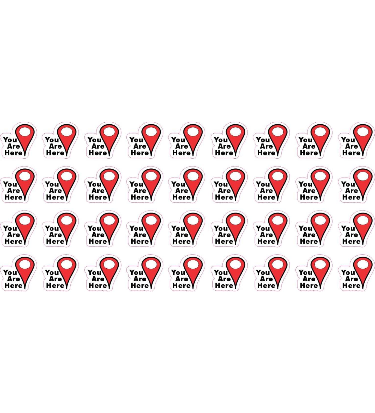 StickerTalk You are Here Map Pointer Vinyl Stickers, 1 Sheet of 36 Stickers, 0.5 inches by 0.5 inches