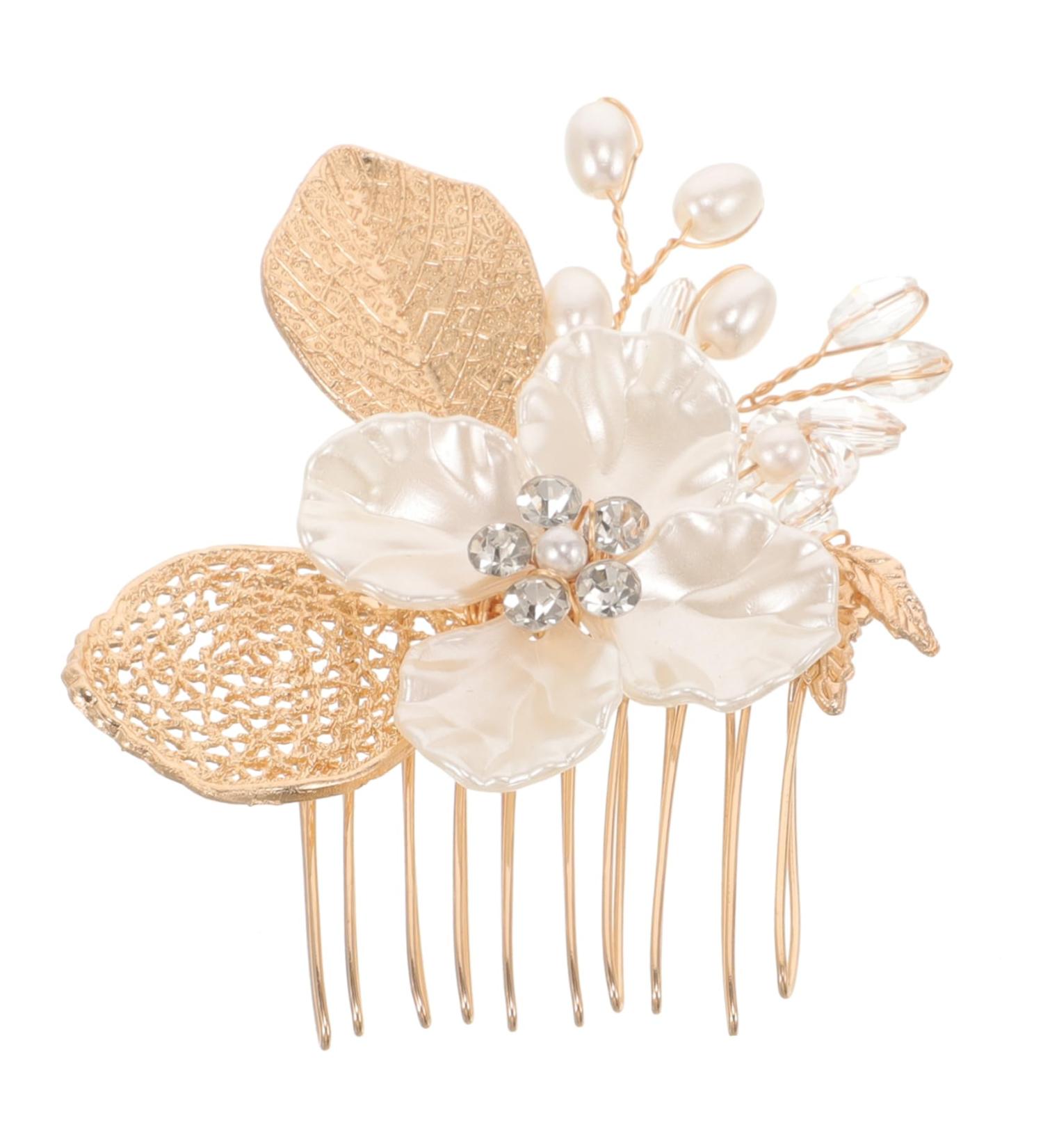Didiseaon Gold Leaf Side Comb Hair Comb Clips Womens Headpiece Comb Clips for Hair Wedding Bride Headpiece Hair Comb for Bride Vintage Hair Accessories Bride Headpieces for Wedding - Buy Online on GoSupps.com