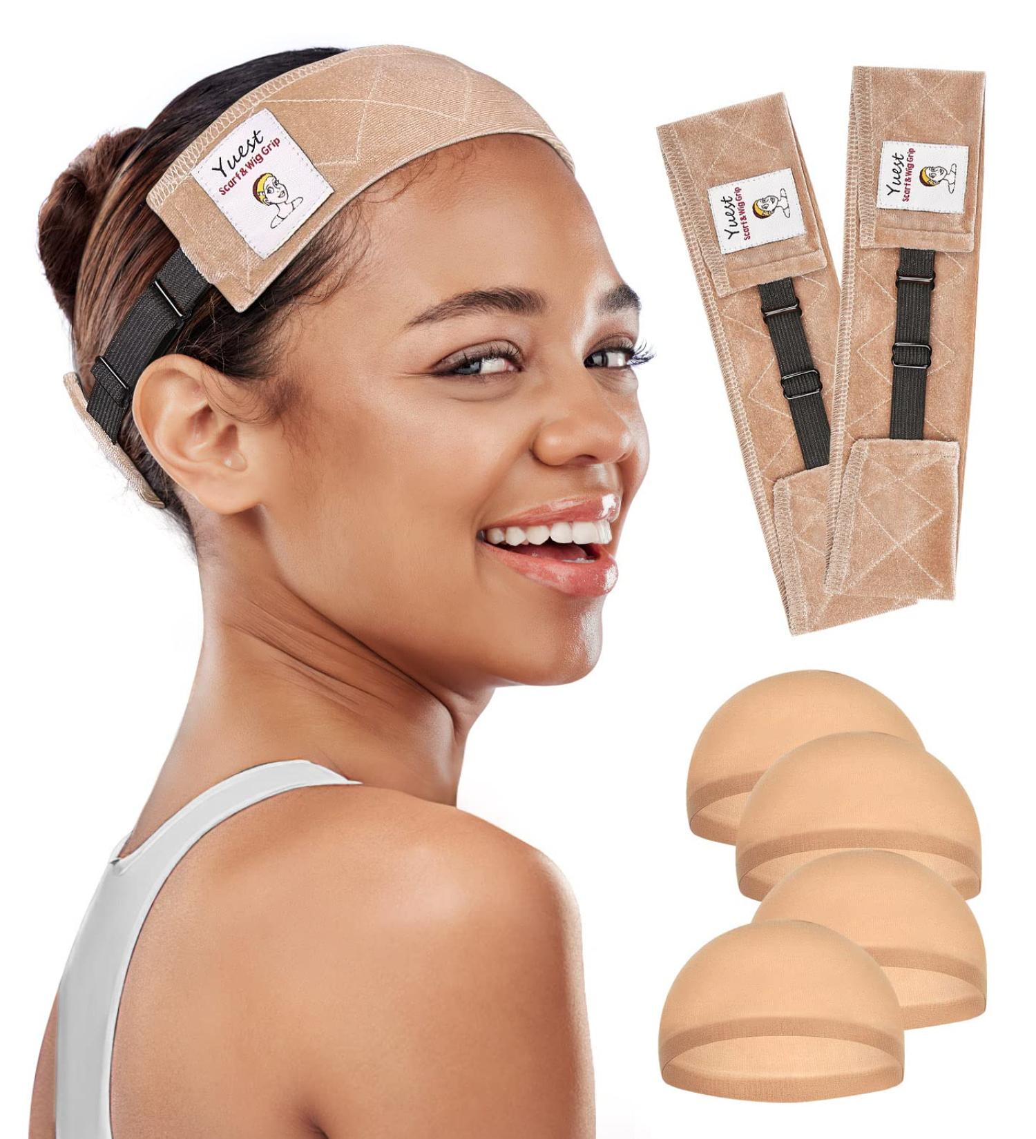 Wig Grip Band for Lace Front Wigs - Non-Slip Velvet Headband for Secure and Comfortable Fit - Beige 2 Pack - Buy Online on GoSupps.com