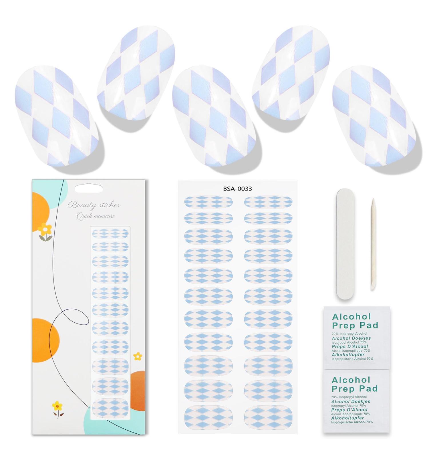 JMEOWIO Diamond Gel Nail Foils - Self-Adhesive Blue Nail Stickers for Stunning Nail Designs | International Shipping Available - Buy Online on GoSupps.com