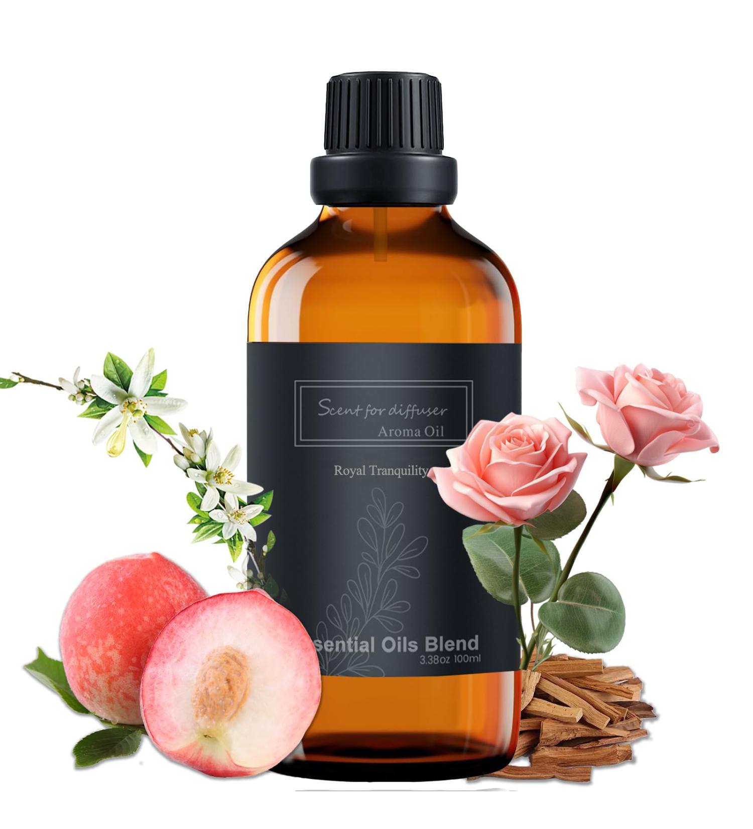 Royal Tranquility Aromatherapy Diffuser Oil - Luxury Hotel Scents Inspired by Ritz-Carlton | 3.38 Fl Oz | Pure Essential Oils with Lemon Jasmine & Amber - Buy Online on GoSupps.com