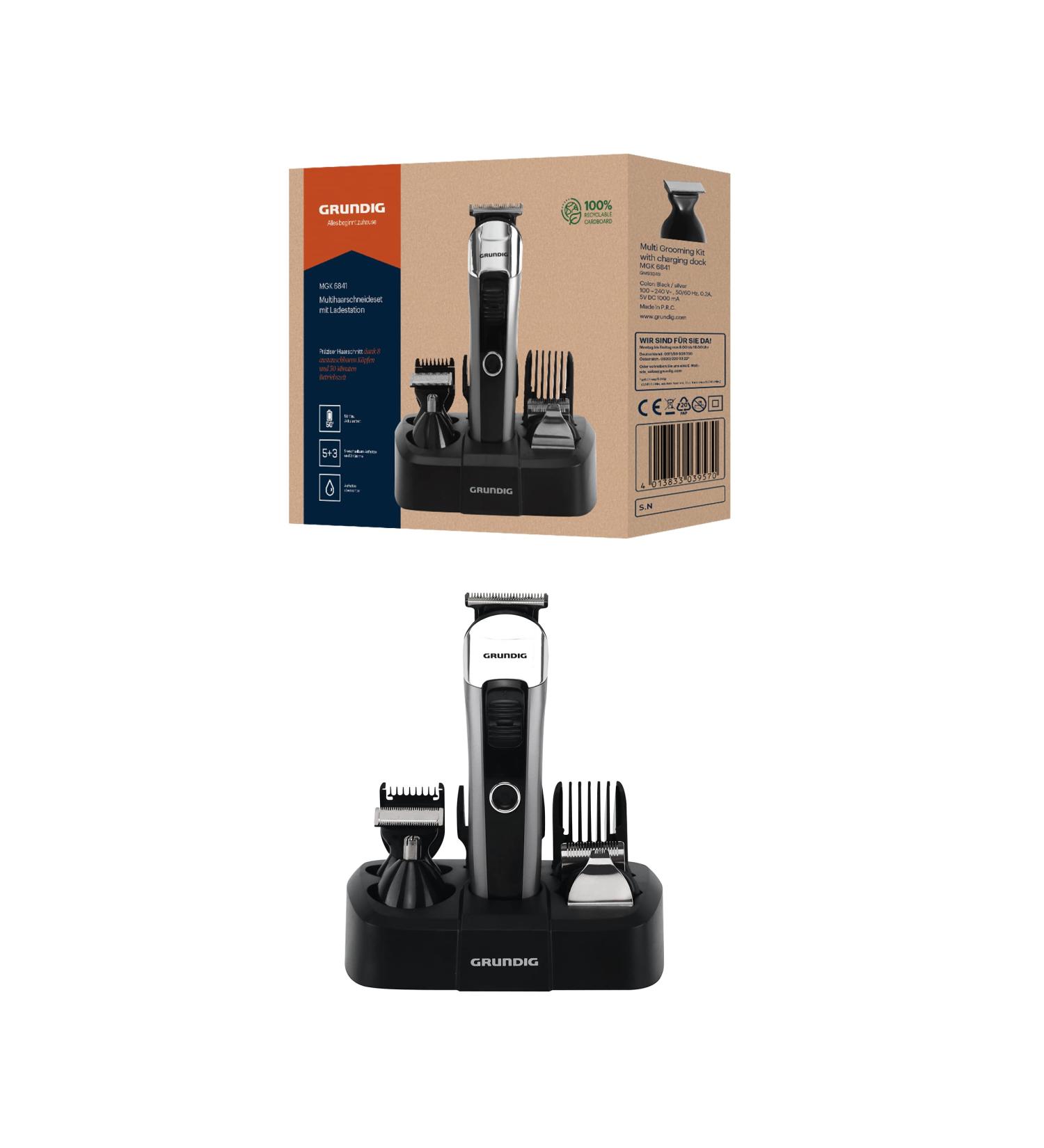 GRUNDIG MGK 6841 Multi-Hair Cutting Set - International Shipping 8 Attachments Charging Station - Buy Online on GoSupps.com