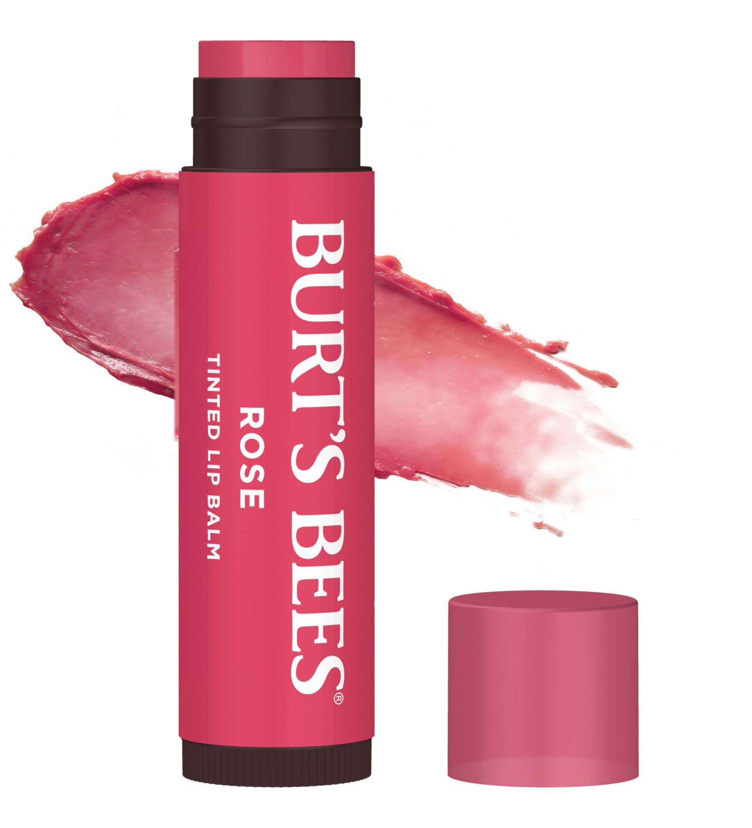 Burt's Bees Lip Tint Balm for Valentine's Day with Long Lasting 2 in 1 Duo Tinted Balm Formula Color Infused with Hydrating Shea Butter for a Natural Looking Buildable Finish Rose (1-Pack) - Buy Online on GoSupps.com