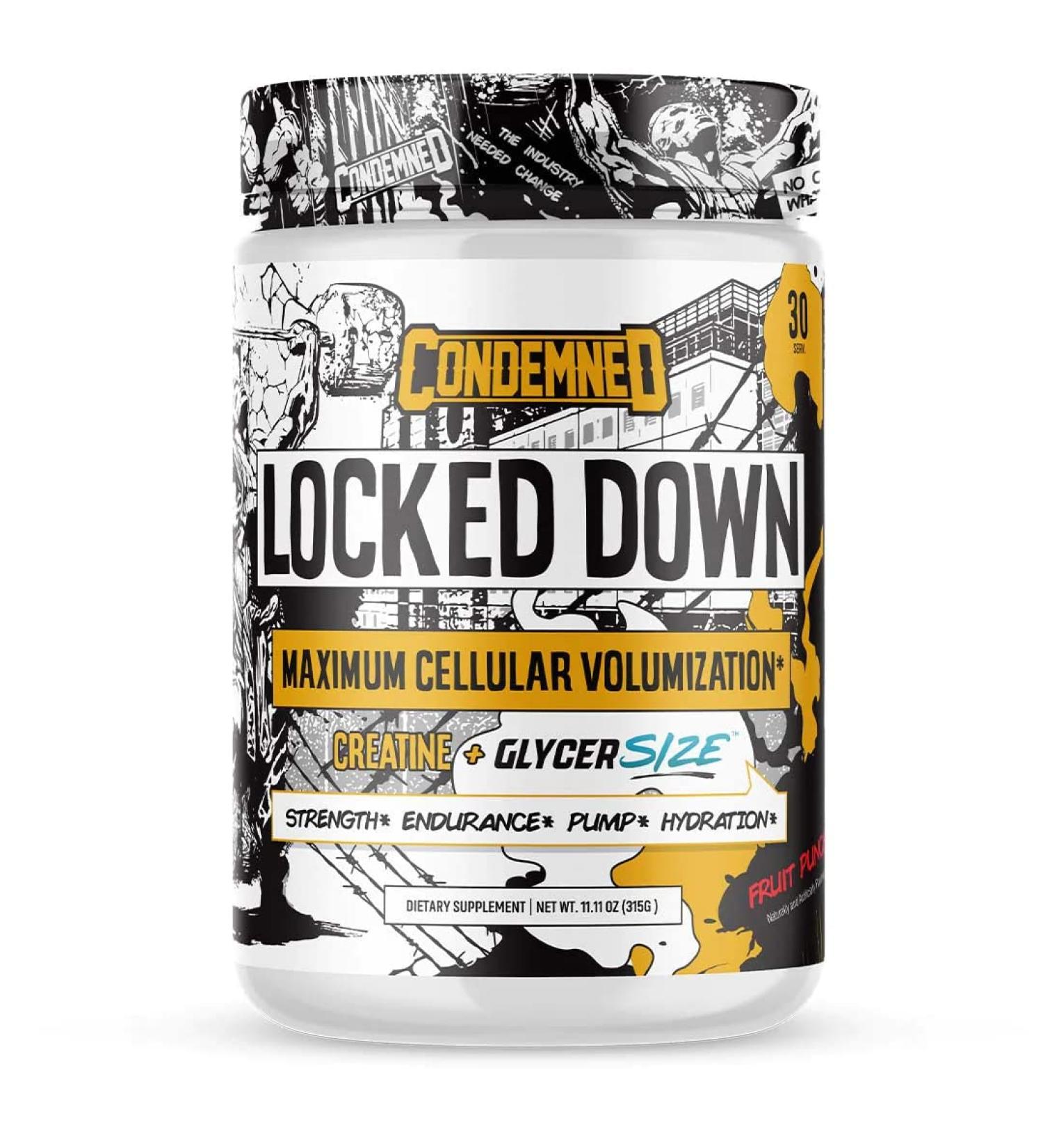 Condemned Labz Locked Down - Cell Volumizing & Hydration Supplement (312g Fruit Punch) | International Shipping Available - Buy Online on GoSupps.com
