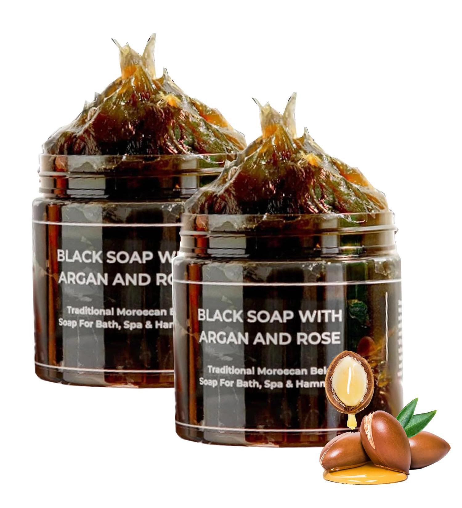 Zawina Morocco Black Soap Zawina Moroccan Black Soap Zawina Morocco Body Scrub African Black Soap Bar Black Soap Dispenser Bathroom (2 Pcs) - Buy Online on GoSupps.com