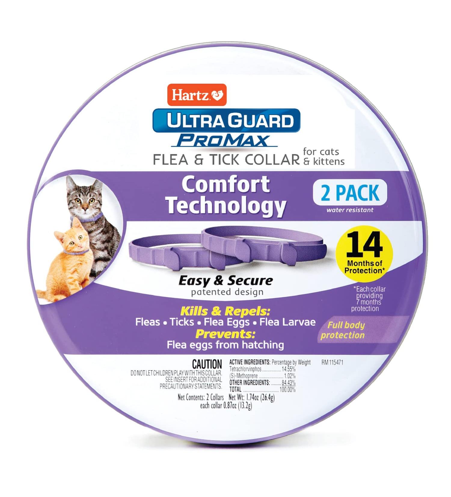 Hartz UltraGuard ProMax Flea & Tick Collar for Cats & Kittens - 2-Pack Purple - Soft & Comfortable Tick Prevention - Buy Online on GoSupps.com