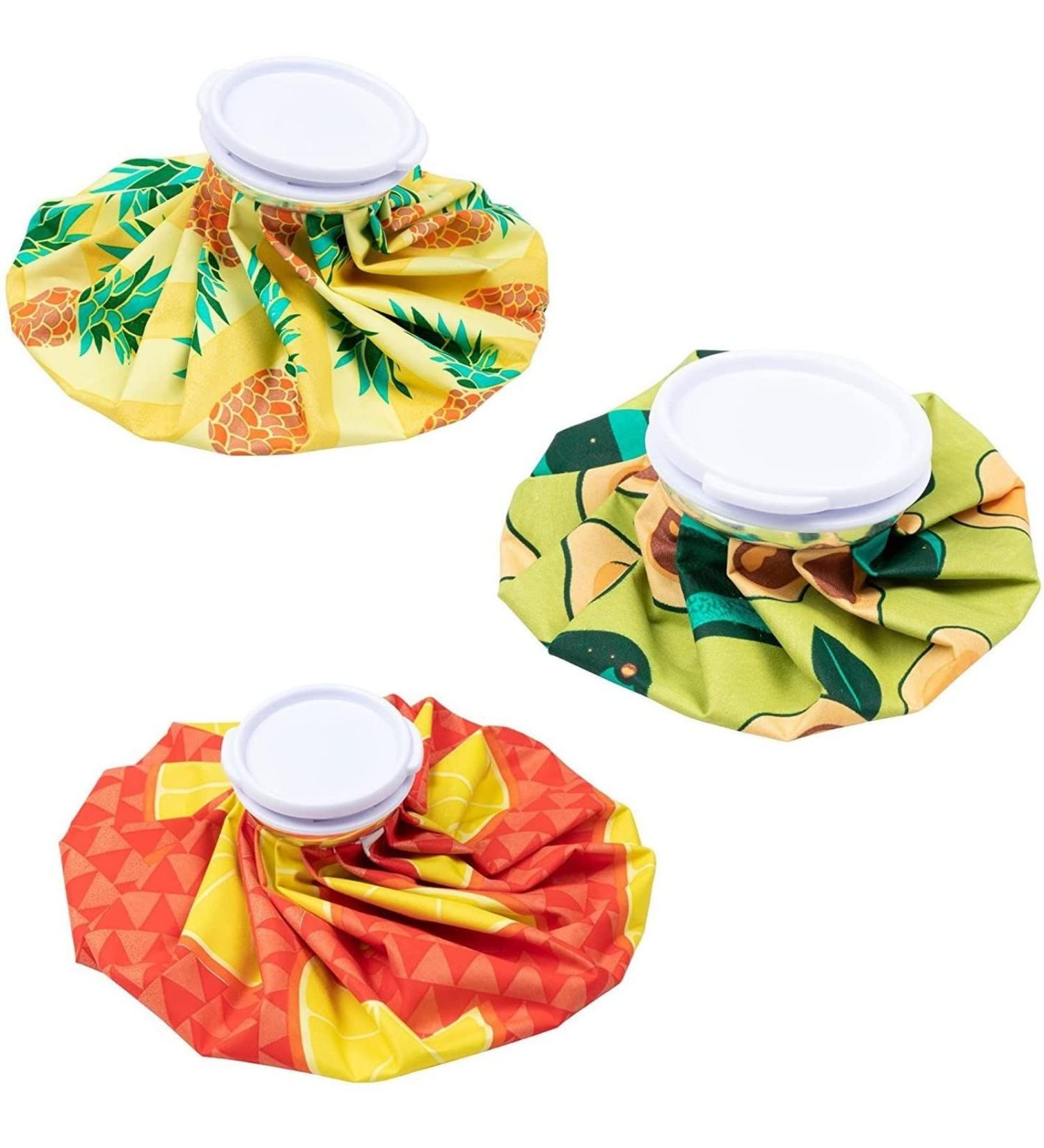 3 Pack Reusable Ice Packs for Cooler - Pain Relief Essentials for Injuries & Swelling - 3 Colorful Designs (3 Sizes) - Buy Online on GoSupps.com