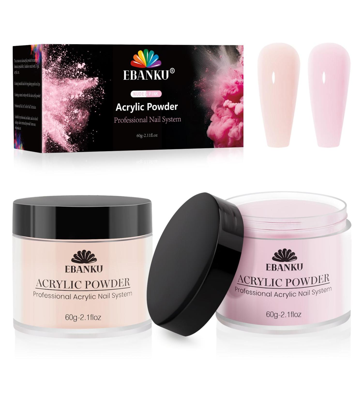 EBANKU Pink Nude Acrylic Powder Set 2 Colors Acrylic Nail Powder Professional Acrylic Powder for Nail Acrylic Extension Nail Carving Long-Lasting No Nail Lamp Needed - Buy Online on GoSupps.com