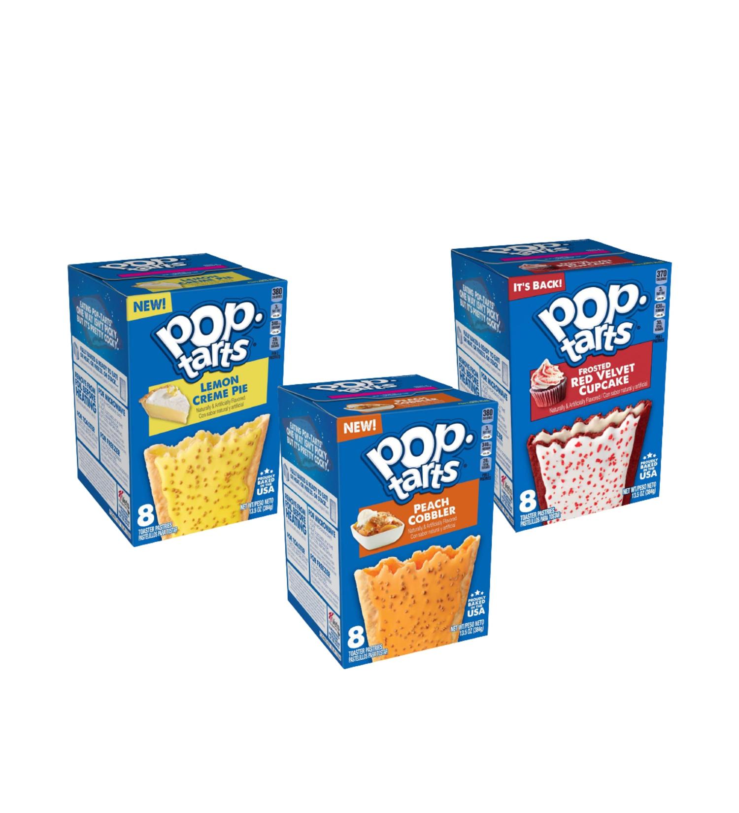 EDITION Pop Tarts Dessert Flavors Variety Pack - 24 Count - Peach Cobbler, Red Velvet Cupcake, Lemon Creme Pie - Buy Online on GoSupps.com
