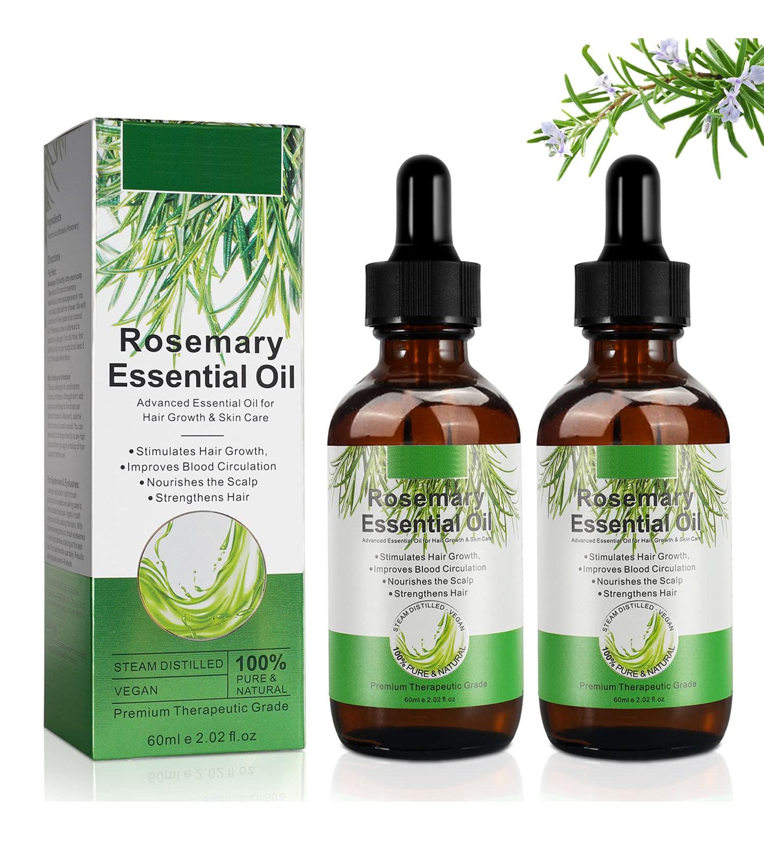FIDITUIH 2 Pack Rosemary Essential Oil for Hair Growth & Skin Care - Strengthens, Nourishes Scalp, Stimulates Growth - Men and Women - Buy Online on GoSupps.com