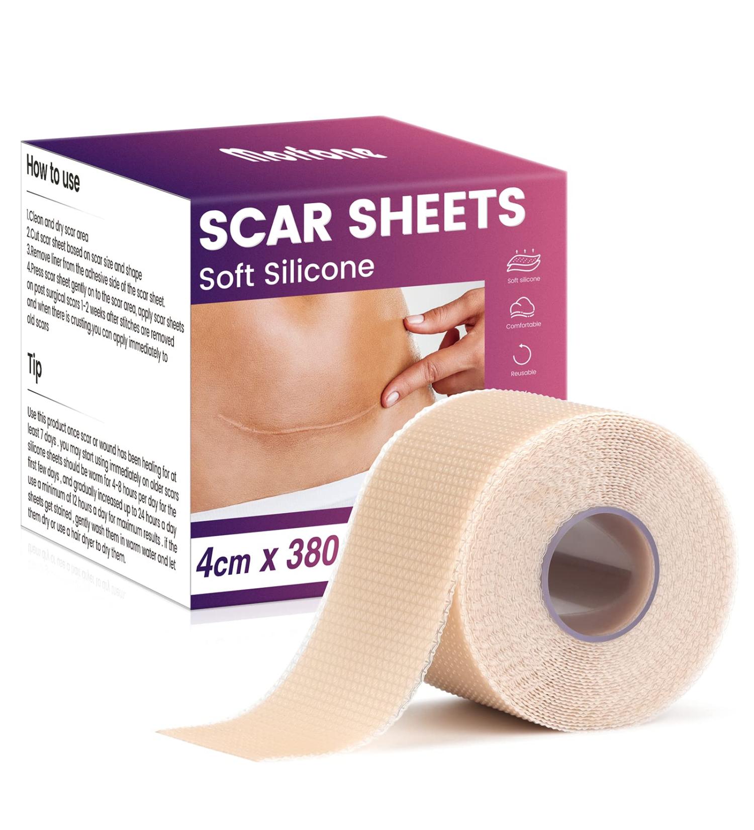 Morfone Silicone Scar Tape - Professional 1.6 x 150 Roll for Effective Scar Removal - C-Section, Surgery, Burn, Keloid, Acne - Waterproof - Buy Online on GoSupps.com